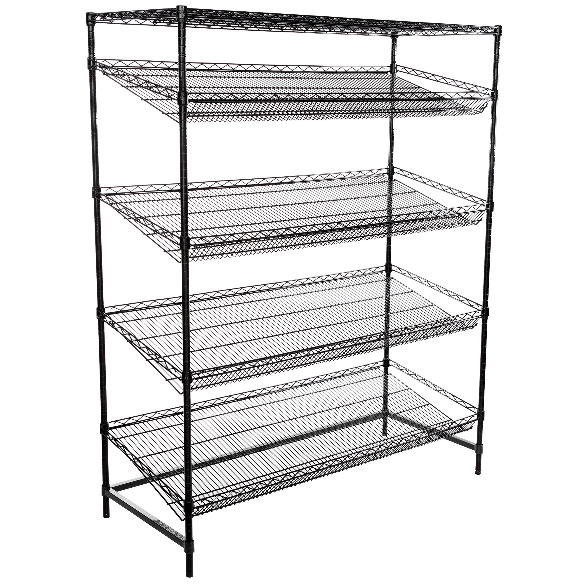 Regency Black Epoxy 5Shelf Angled Stationary Merchandising Rack 24