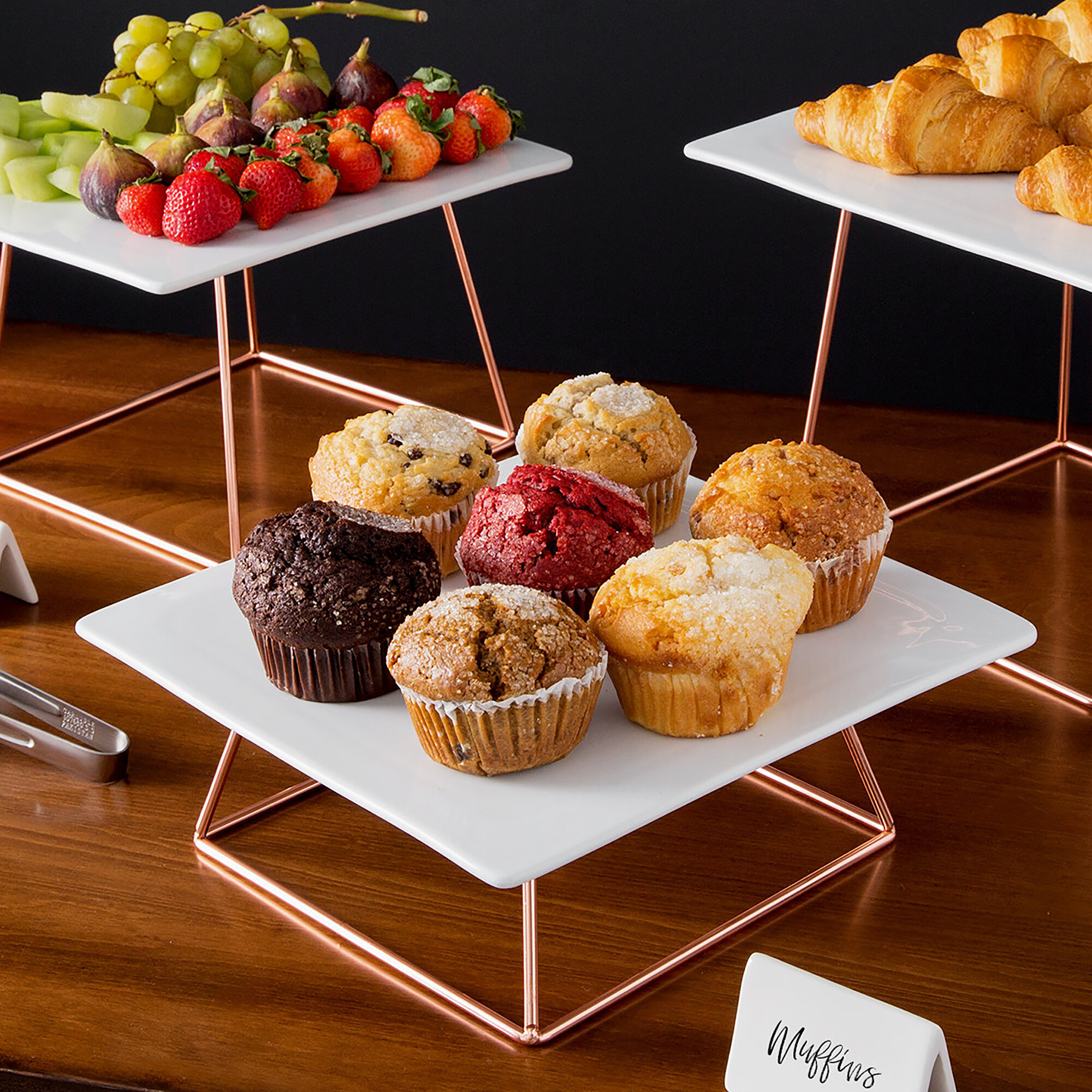 Choice 4" Square Rose Gold Metal Display Stand