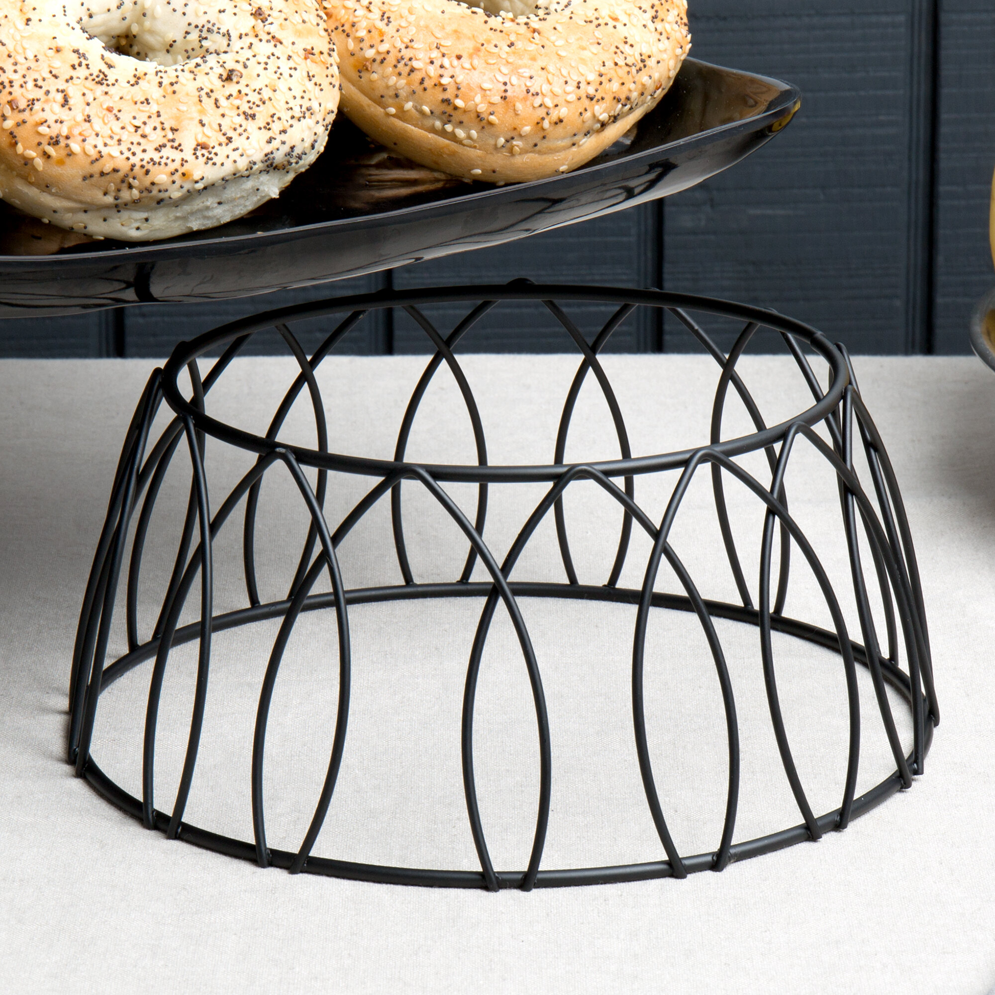 Choice 4" Round Black Patterned Metal Display Stand