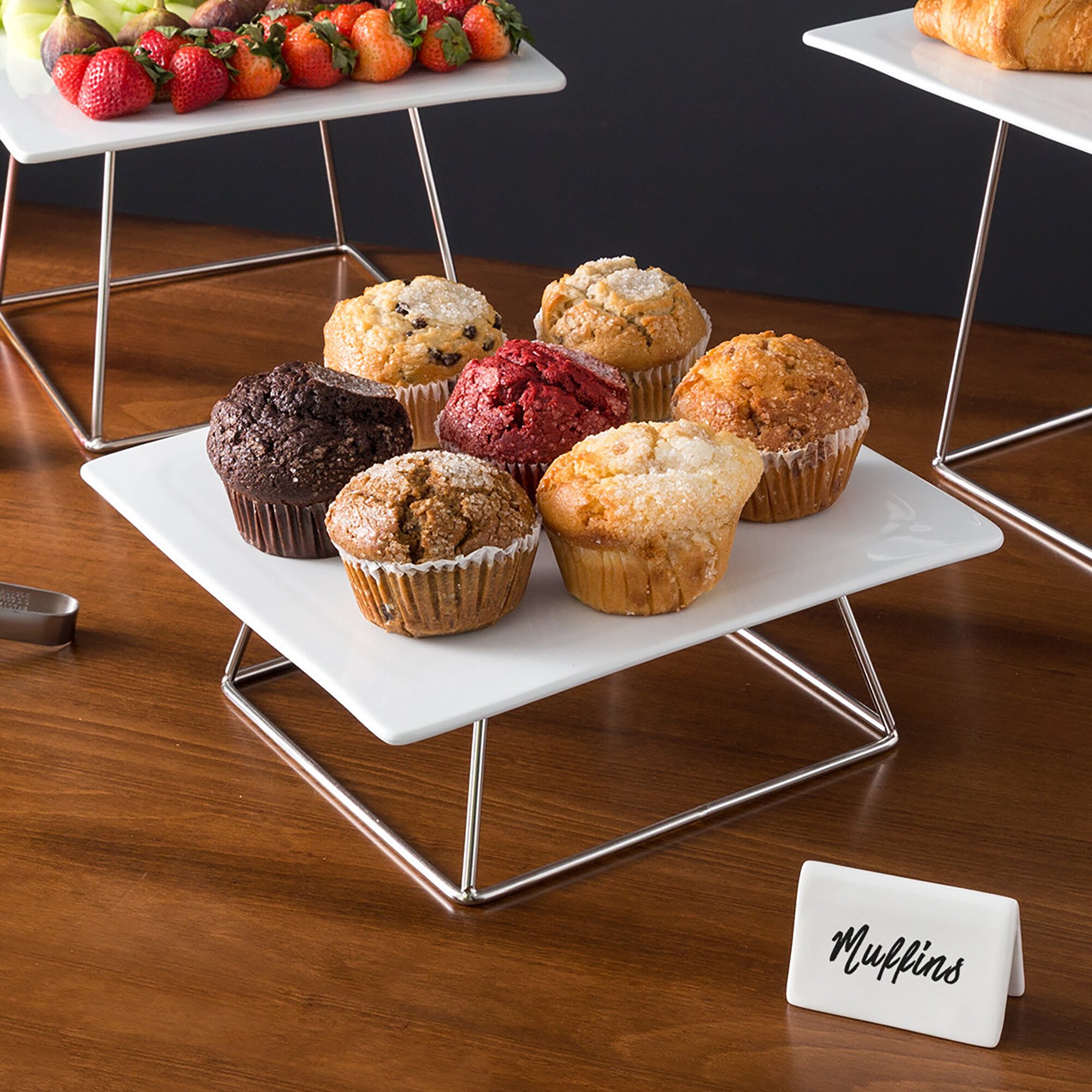 Choice 4" Square Stainless Steel Metal Display Stand