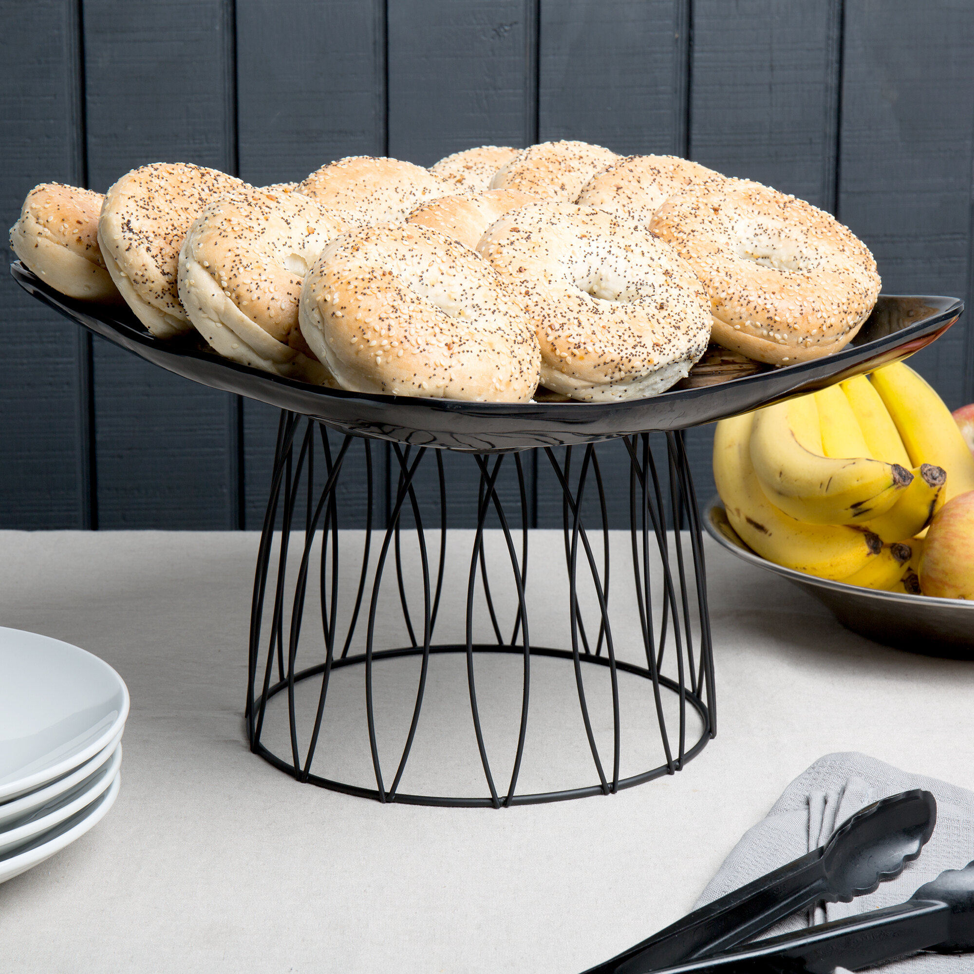 Choice 7" Round Black Patterned Metal Display Stand