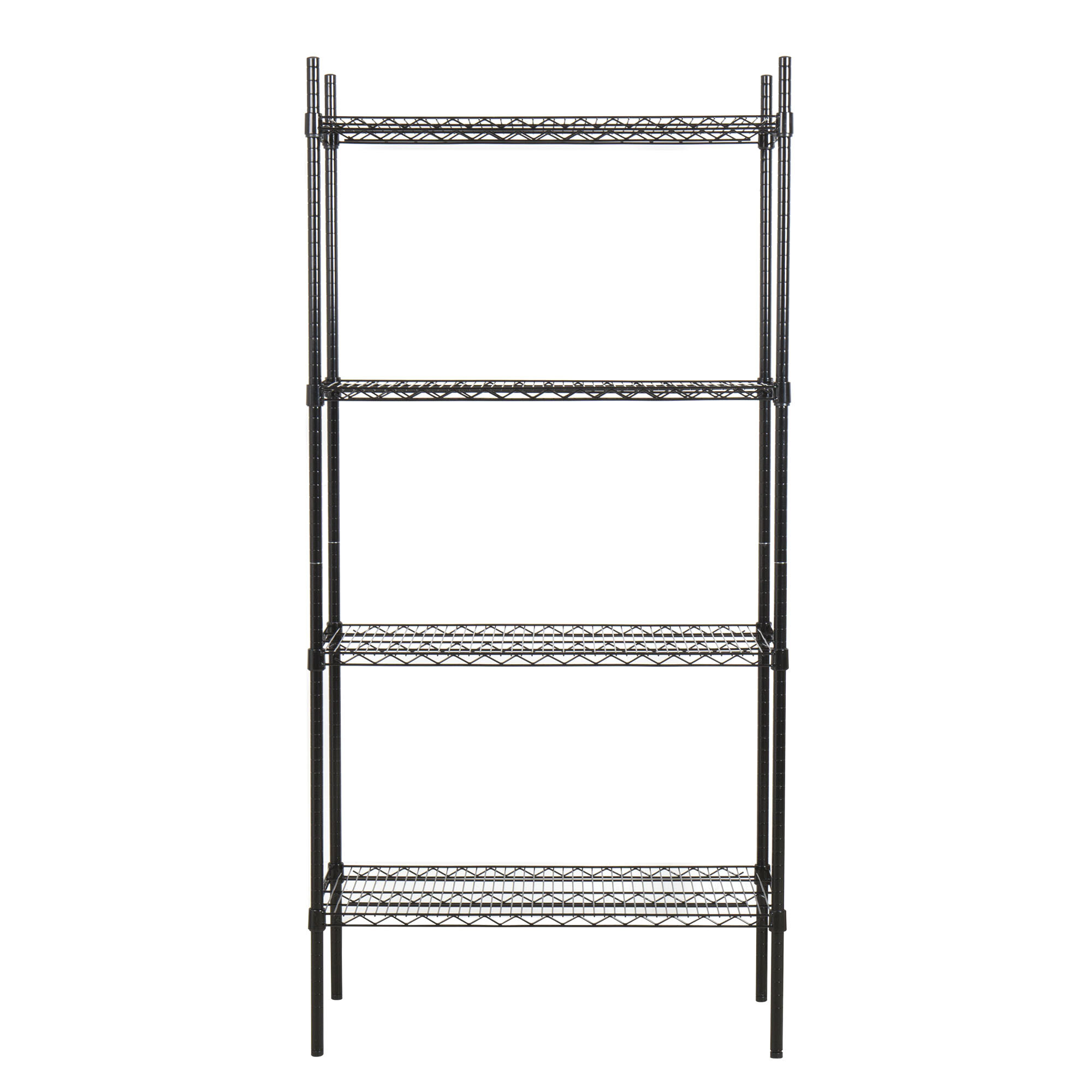 360 Office Furniture 18" x 36" Black Wire Shelving Unit with 74" Posts