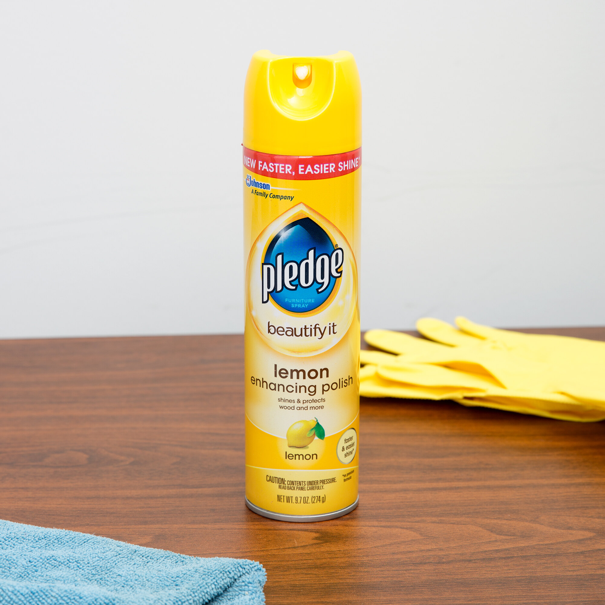 SC Johnson Pledge® 697831 9.7 oz. Lemon Clean Aerosol Furniture Spray
