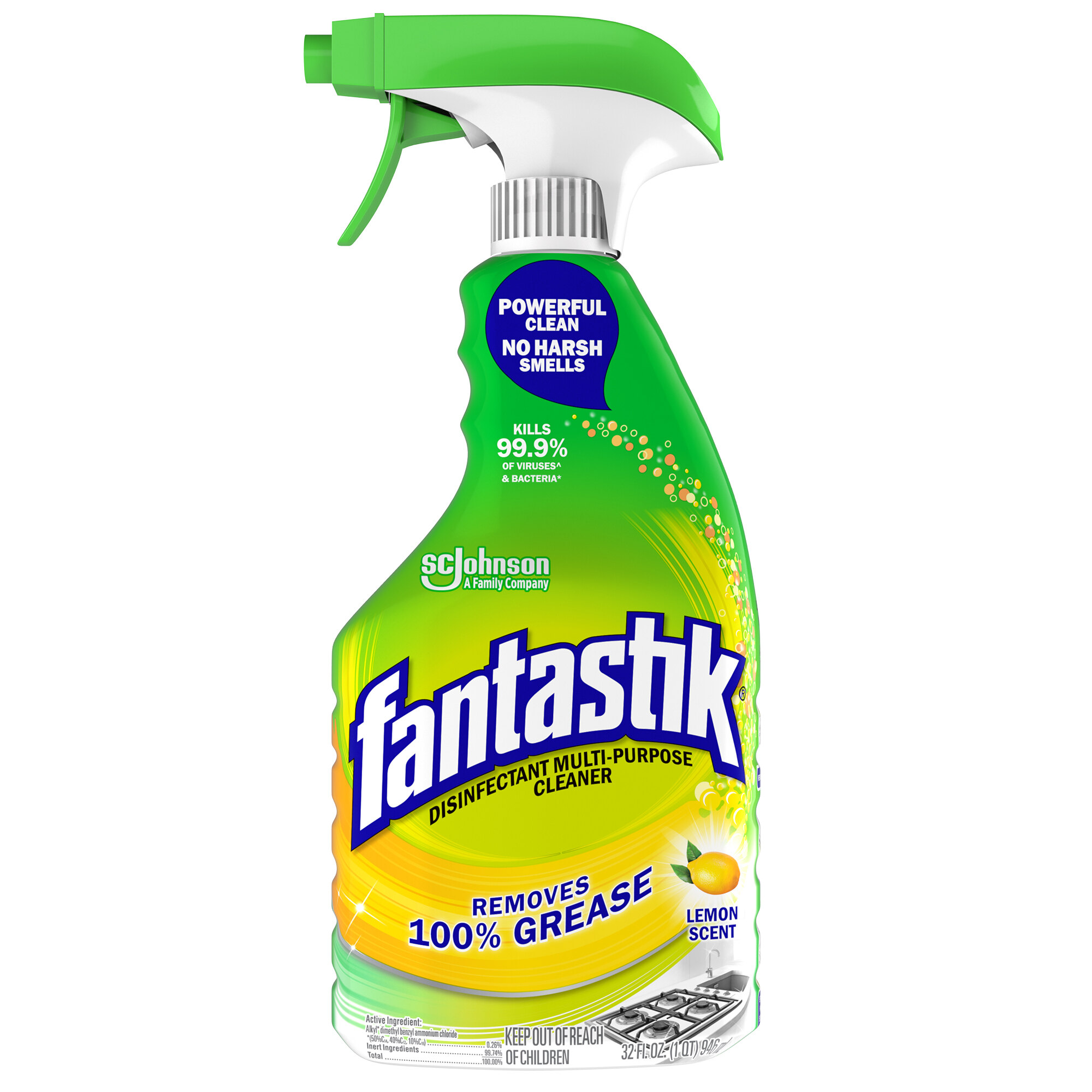 SC Johnson 306388 Fantastik® 32 oz. Heavy Duty Lemon Power All Purpose