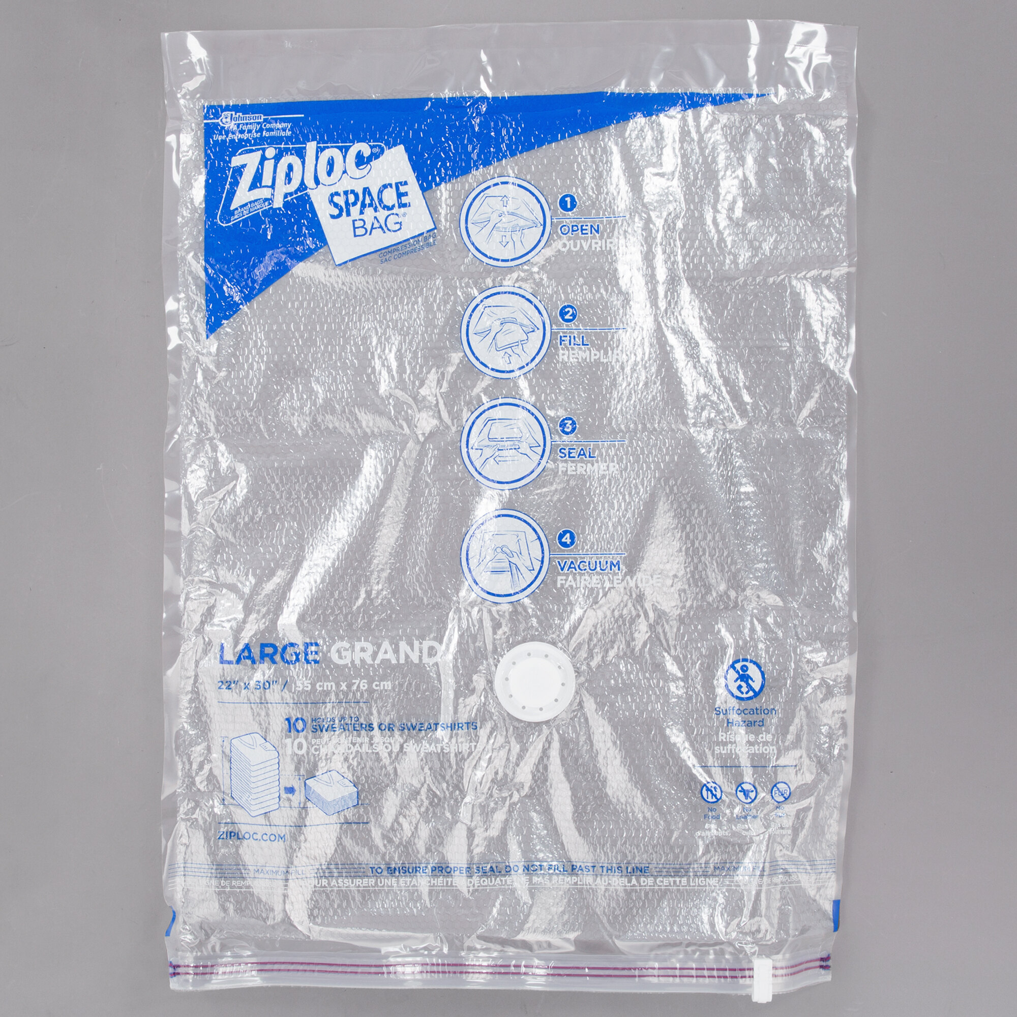 Ziploc® 690898 Space Bag® 21 1/2" x 33 1/2" Large Flat Compression Bag