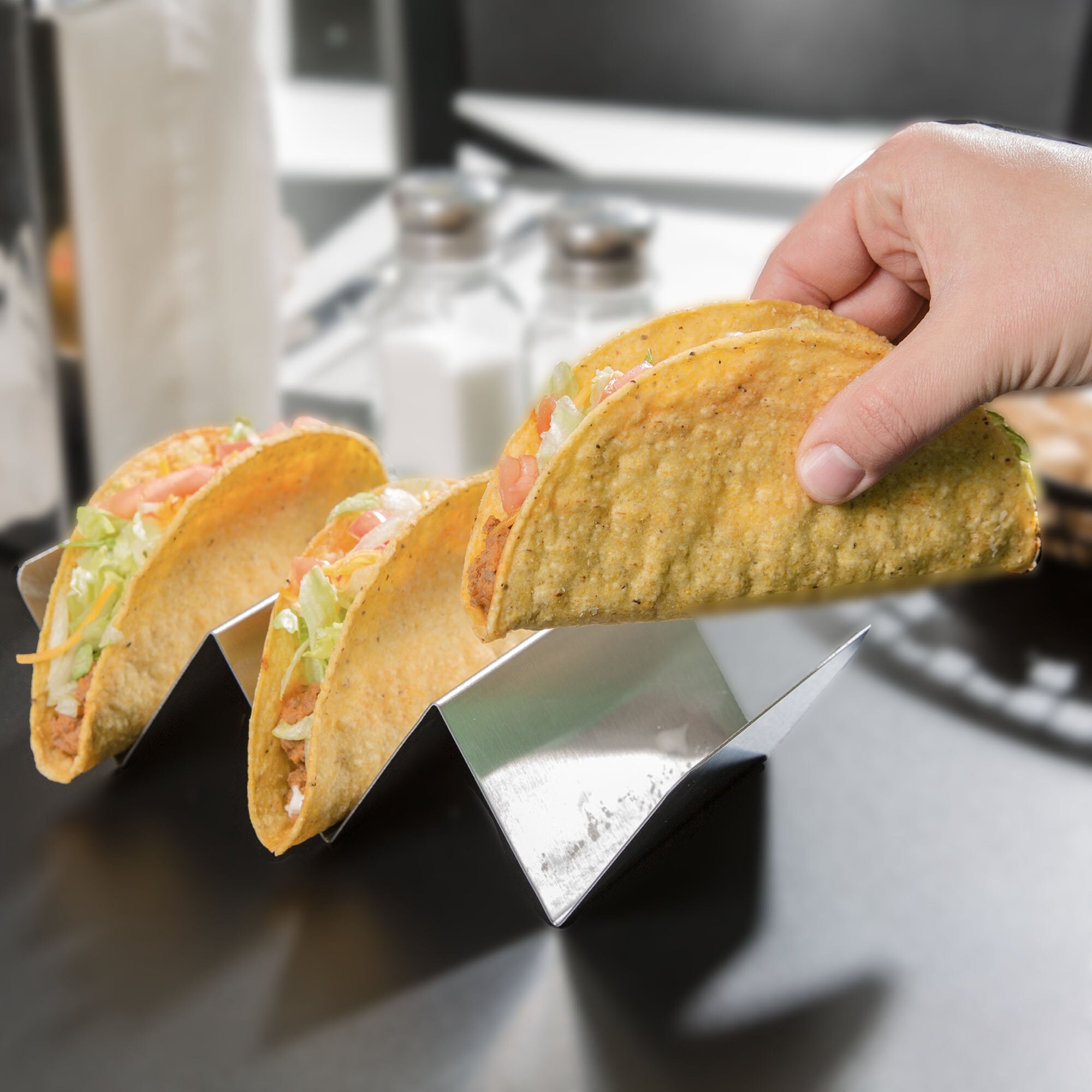 Taco Holder Stainless Steel Taco Holder with 2 or 3 Compartments