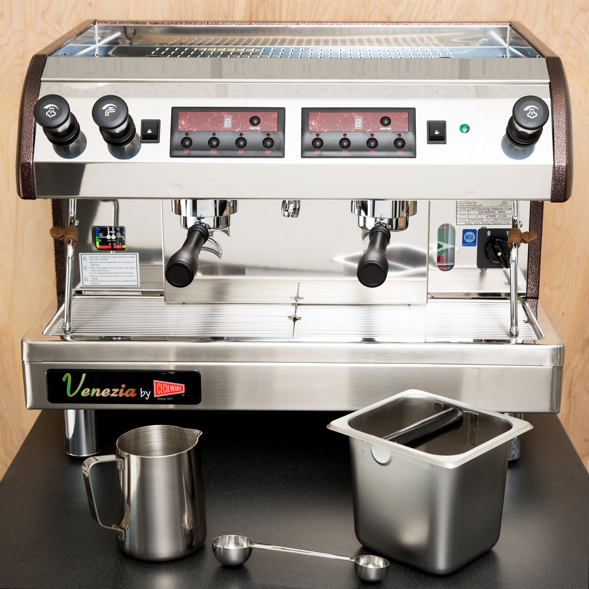 Cecilware ESP2220V Venezia II Two Group Espresso Machine 240V