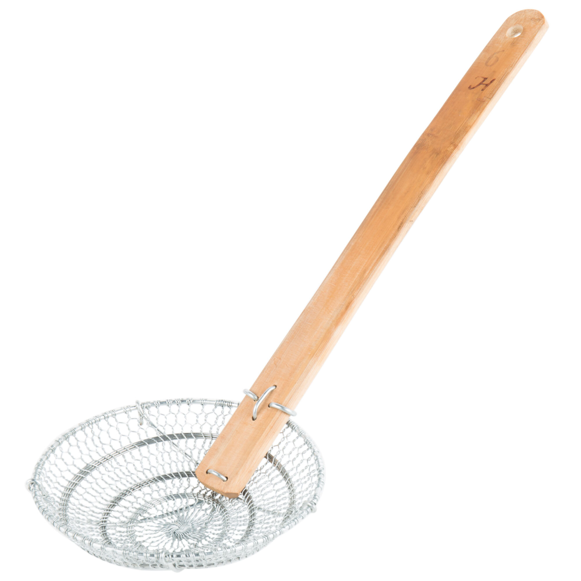 6" Round BambooHandled Fine Mesh Skimmer