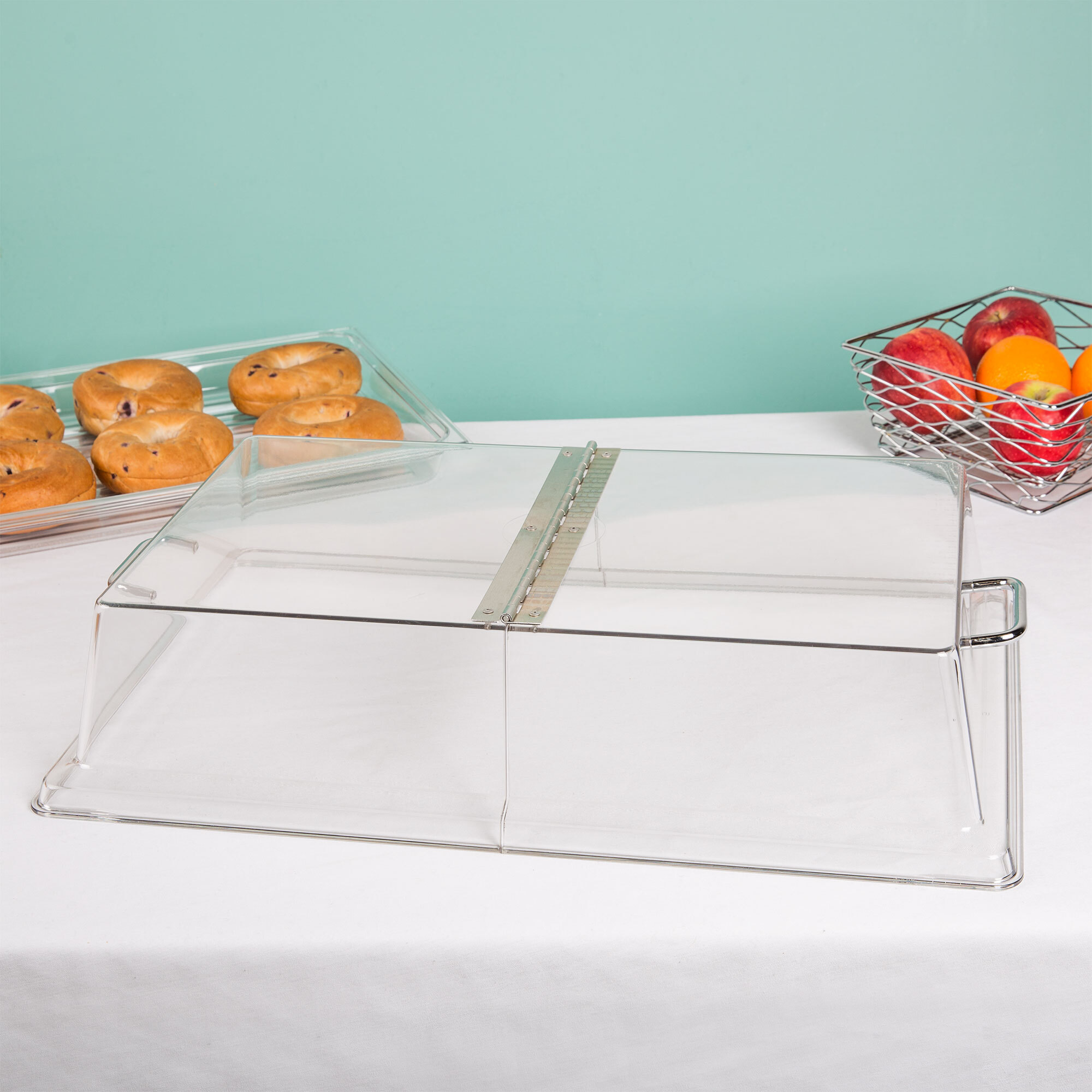 Cambro RD1220CWH Camwear 12" x 20" Clear Dome Display Cover with Hinged Lid