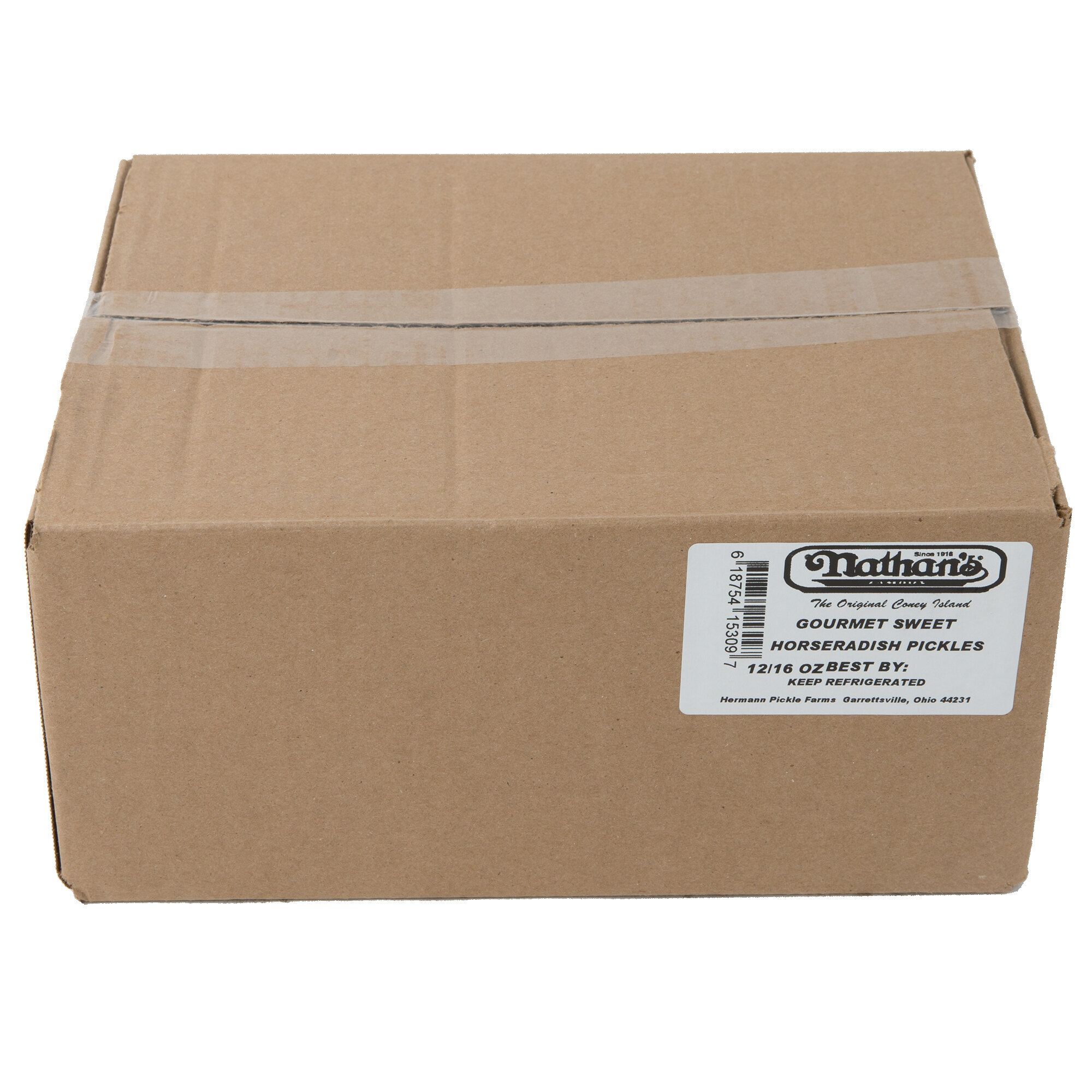 Nathan's Famous 16 oz. Sweet Horseradish Pickle Slices 12/Case