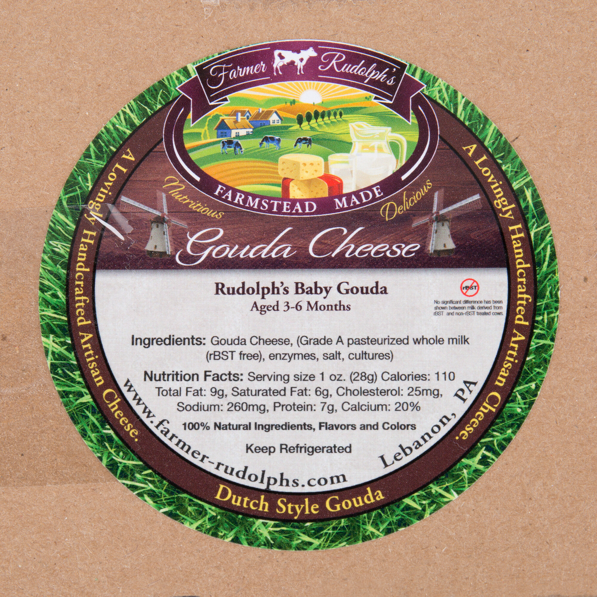 Farmer Rudolph's 10 lb. Baby Gouda Cheese Wheel