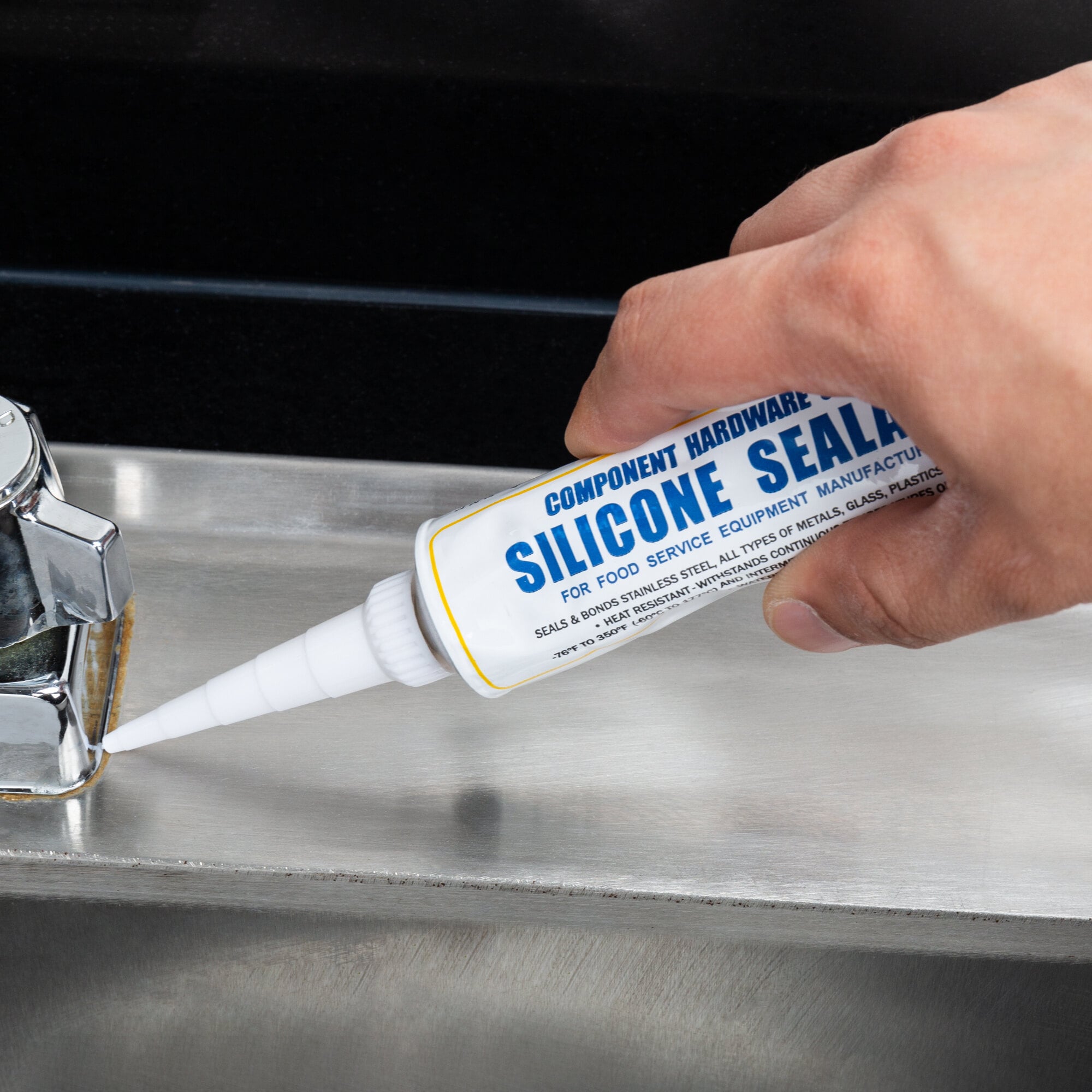 FMP 1431057 3 oz. Clear Silicone Plumber's Sealant