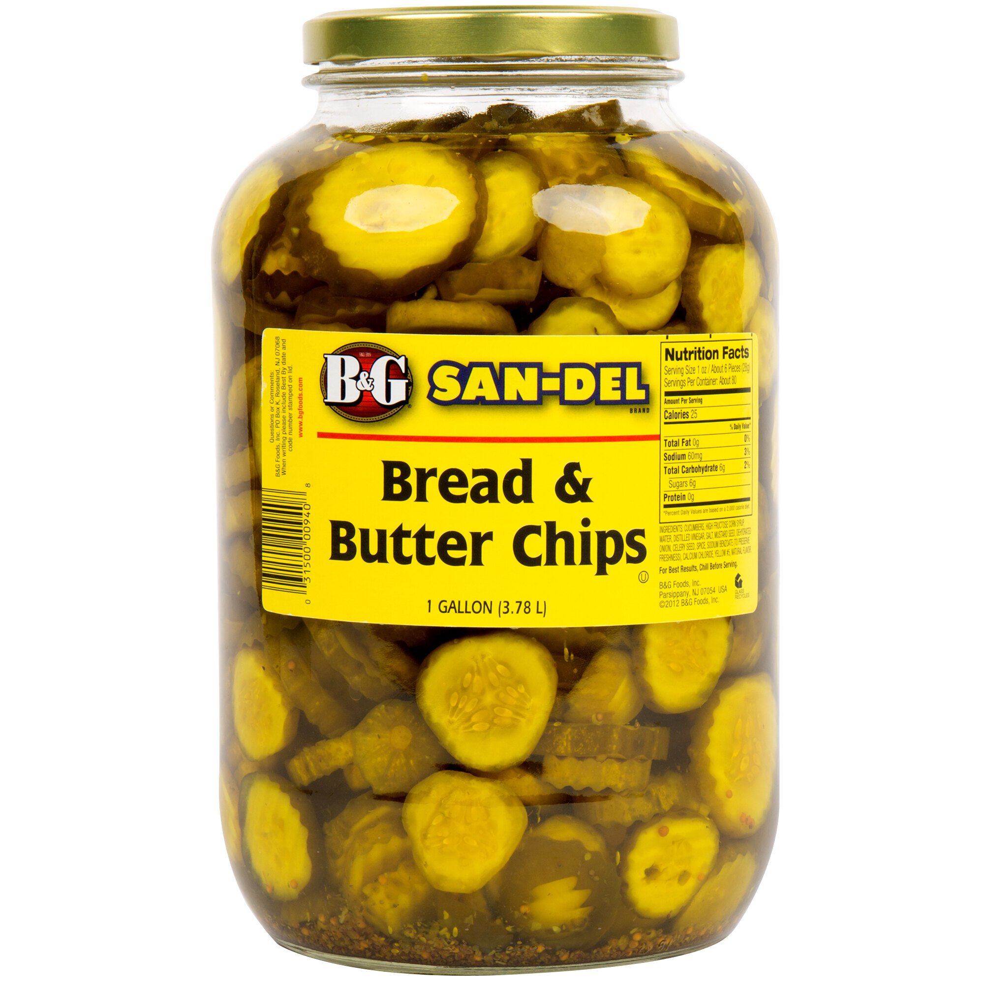 B&G 1 Gallon Sliced Bread And Butter Pickle Chips