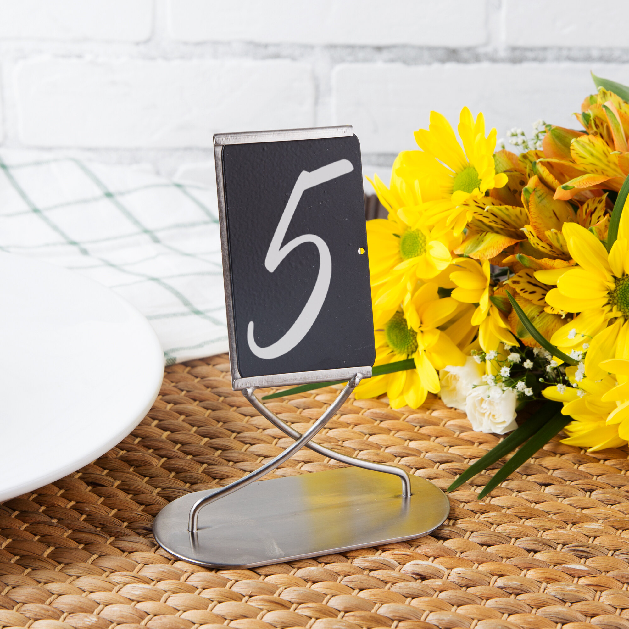 Tablecraft CHV200 Stainless Steel Vertical Card Holder