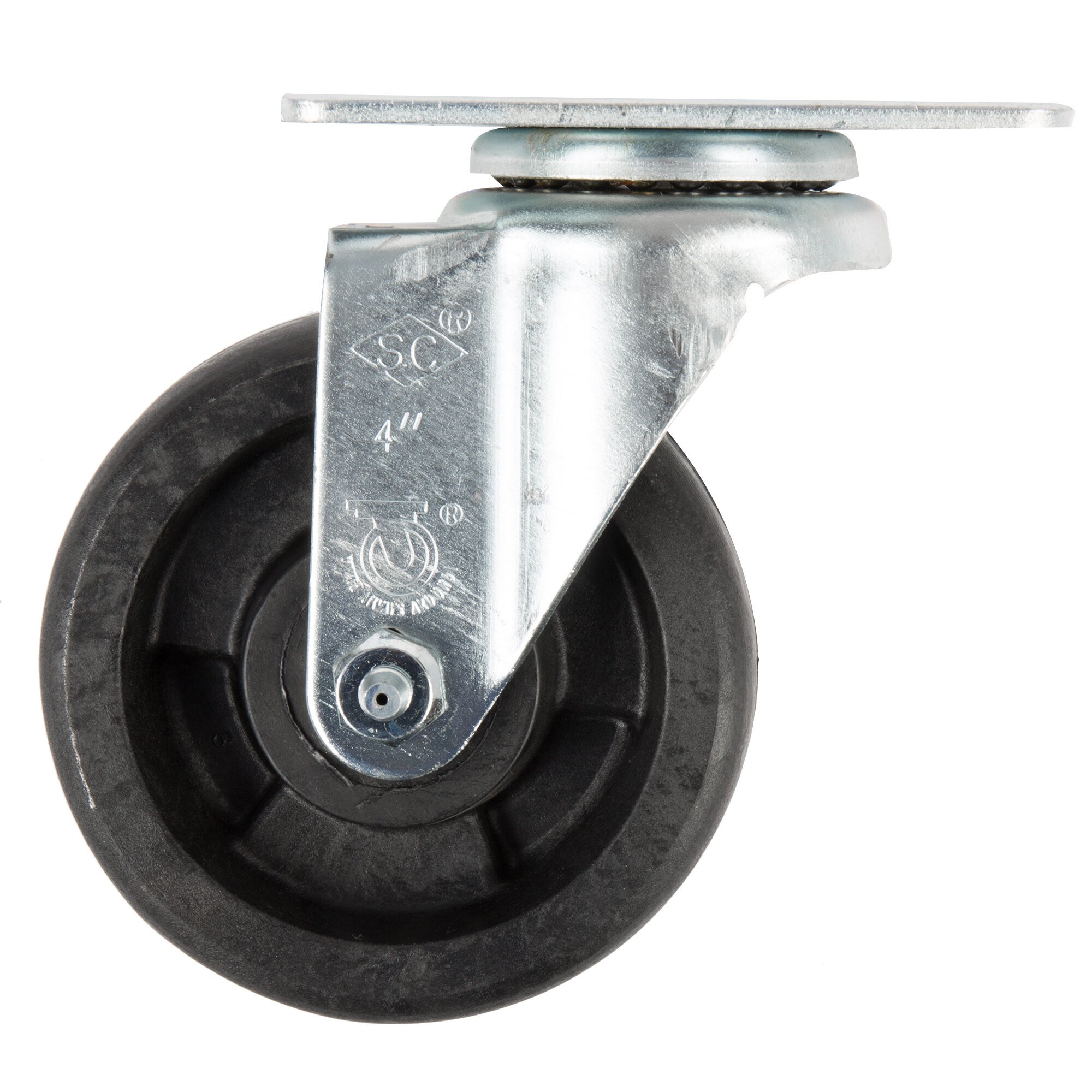 4" HighTemp Swivel Plate Caster with BuiltIn Zerk Grease Fitting