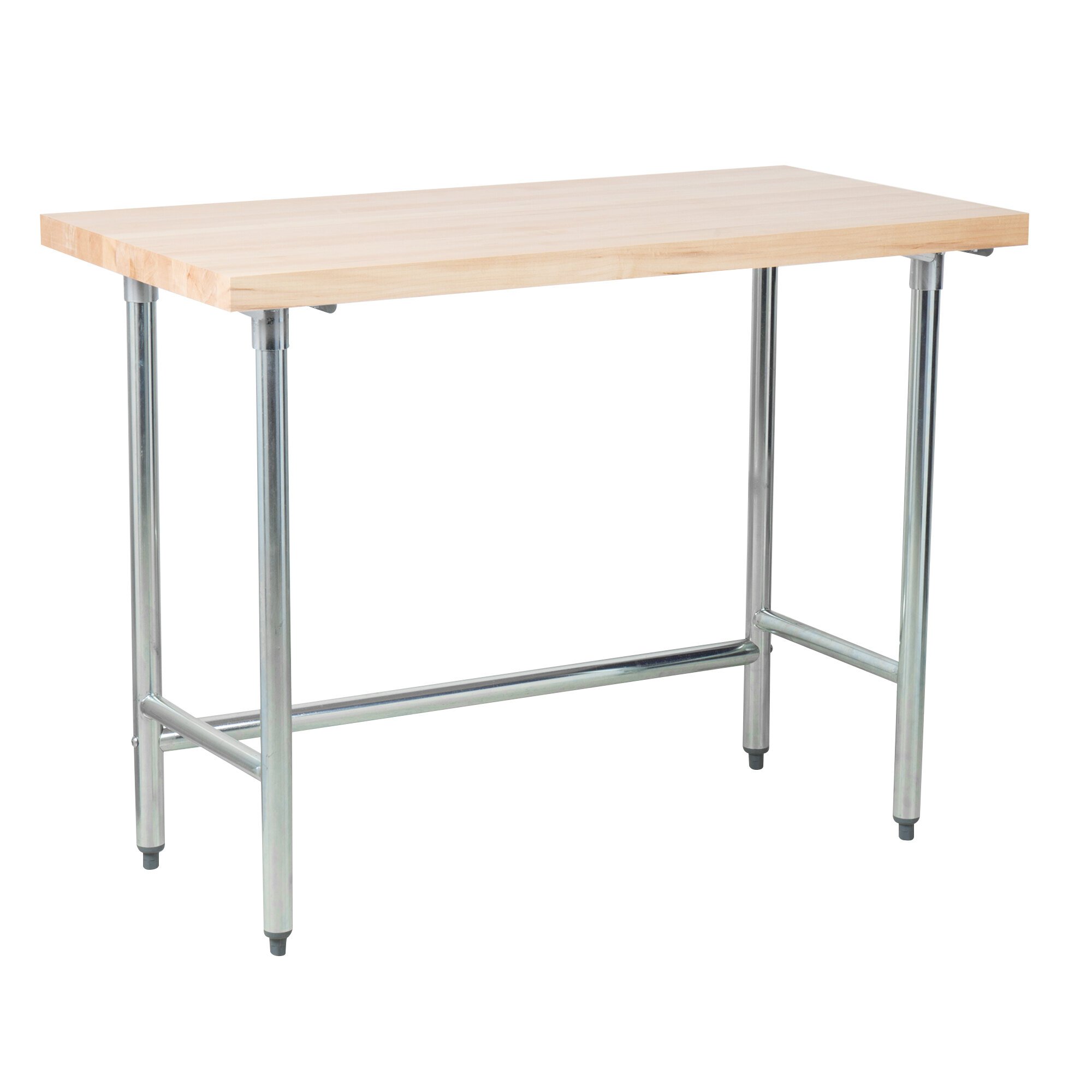 Advance Tabco TH2G244 Wood Top Work Table with Galvanized Base 24" x 48"