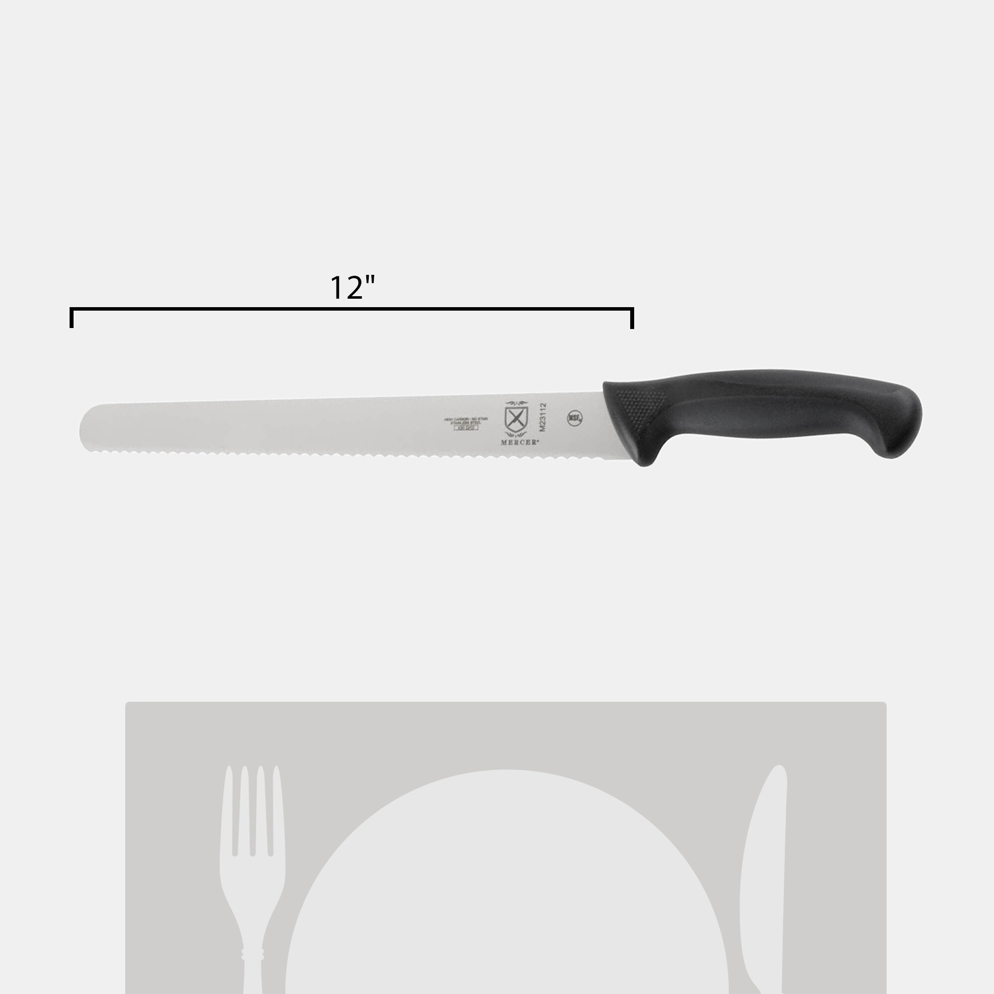 Mercer Culinary 12" Serrated Edge Slicer Knife (M23112 Millennia)