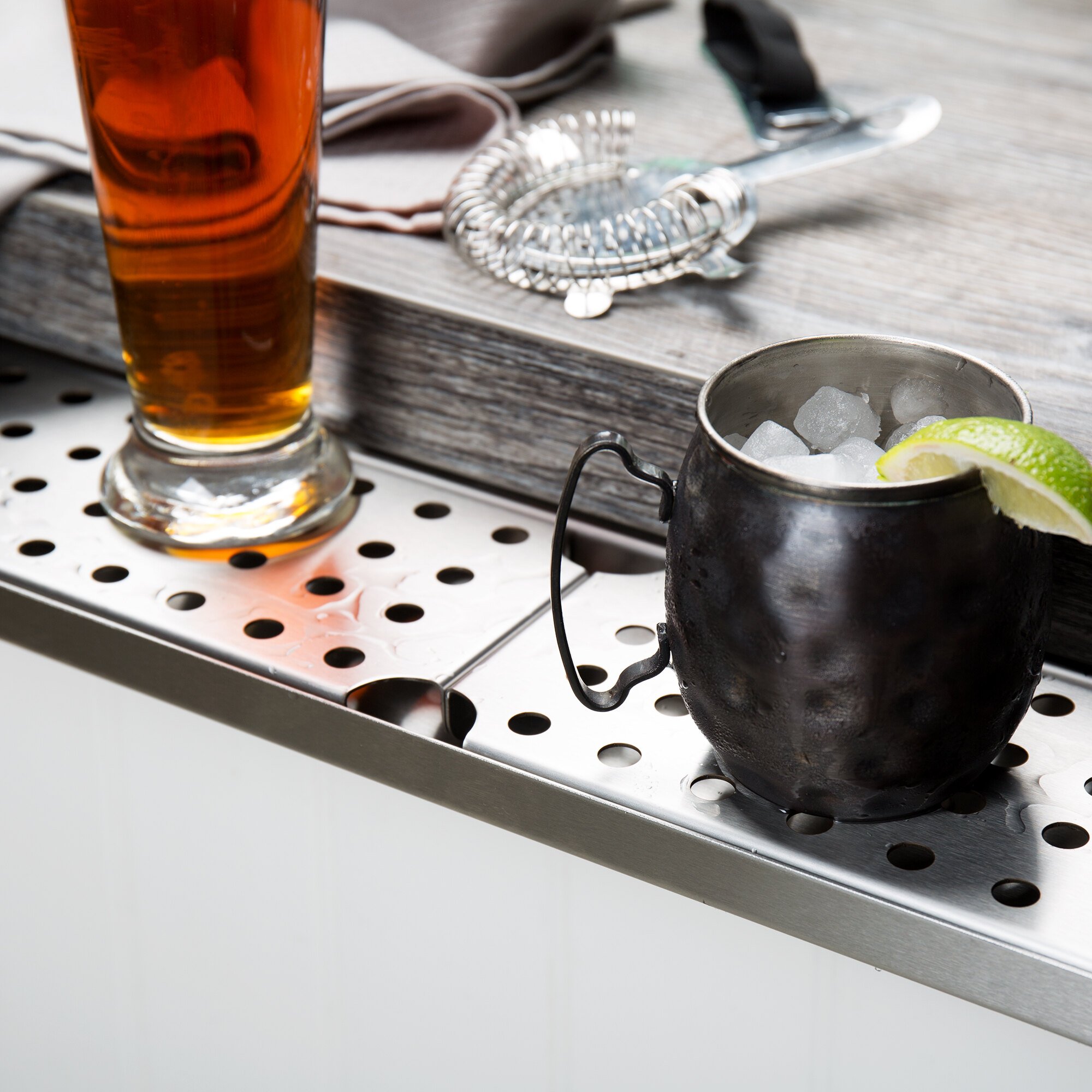 Stainless Steel Bar Drink Rail (48" Underbar Mount)