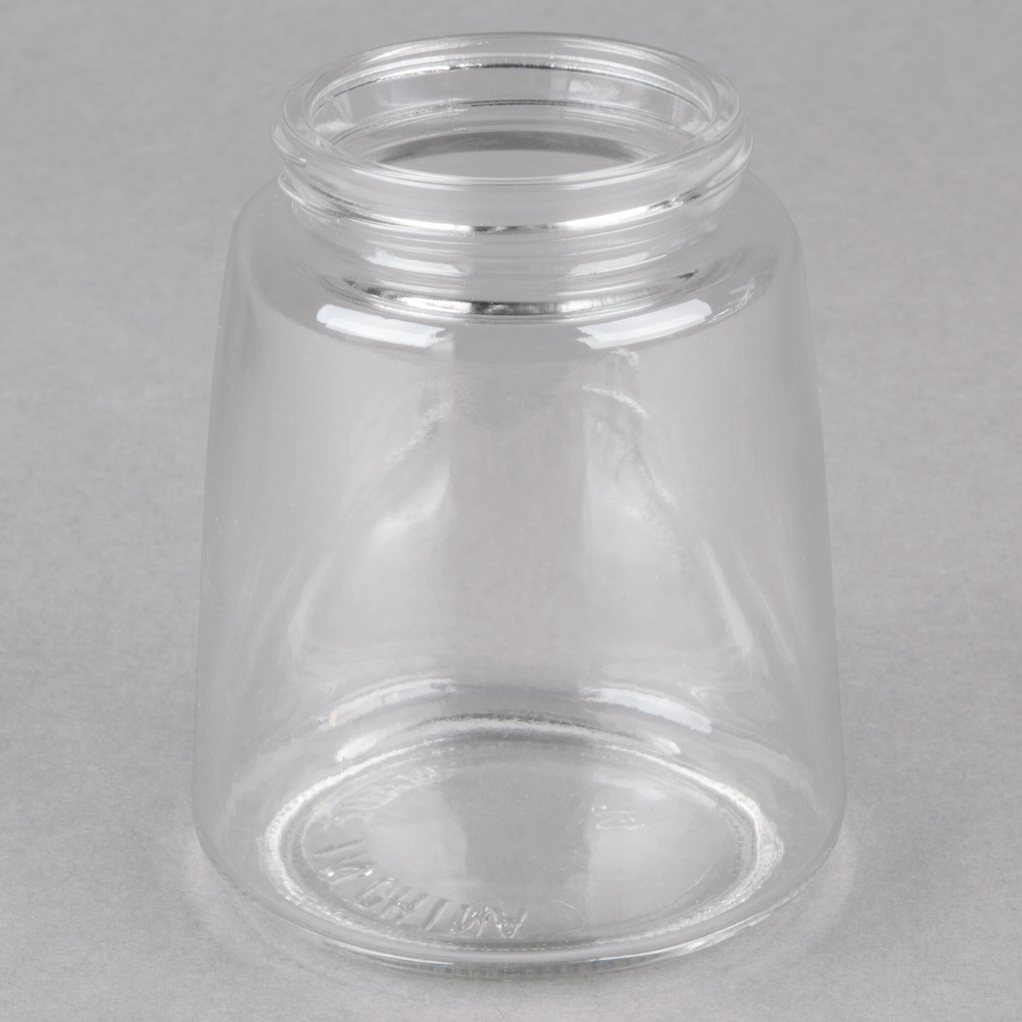 Tablecraft 1270 8 oz. Modern Glass Syrup Dispenser with Chrome Plated