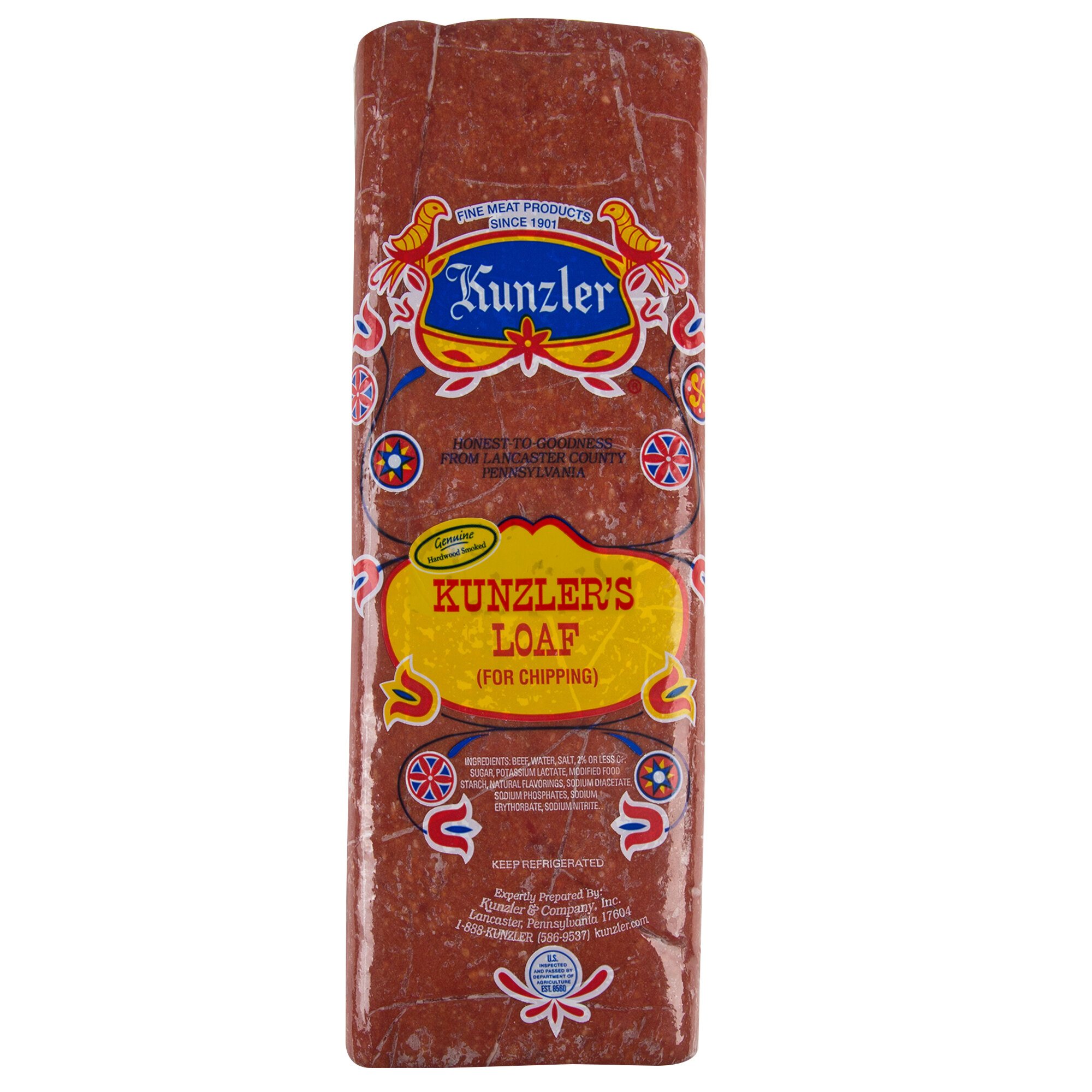 Kunzler 6 lb. Chipped Beef Loaf 2/Case