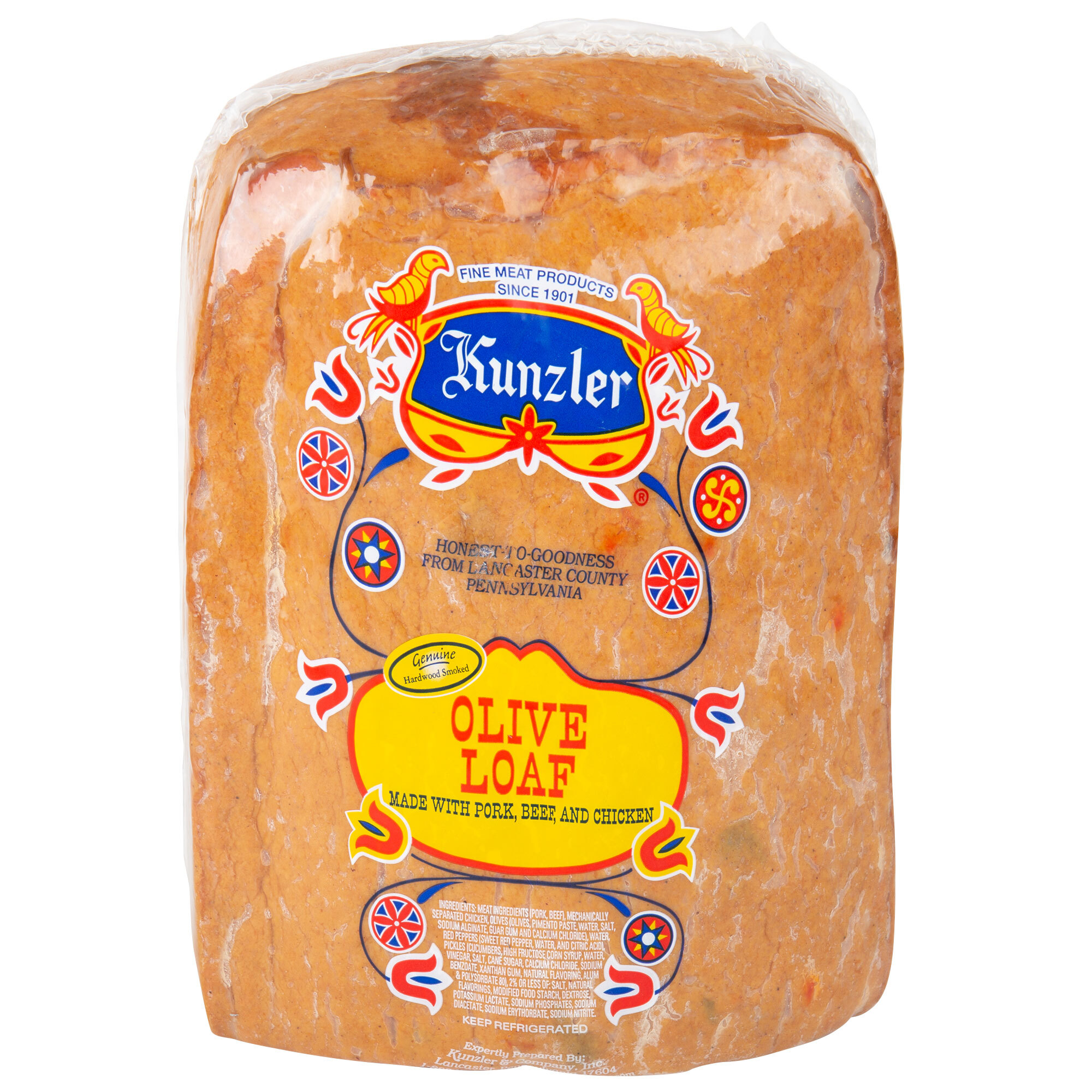 Kunzler Olive Loaf Meat 2/Case (5.5 lb. Whole Loaf)