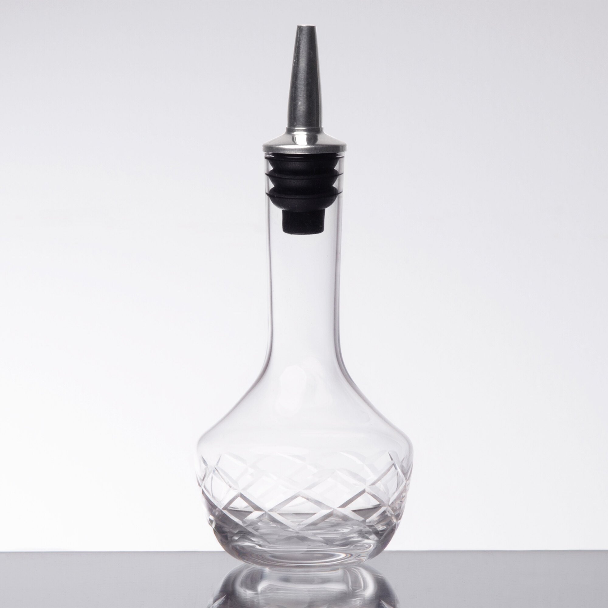 American Metalcraft BBC2 4 oz. Diamond Glass Bitters Bottle