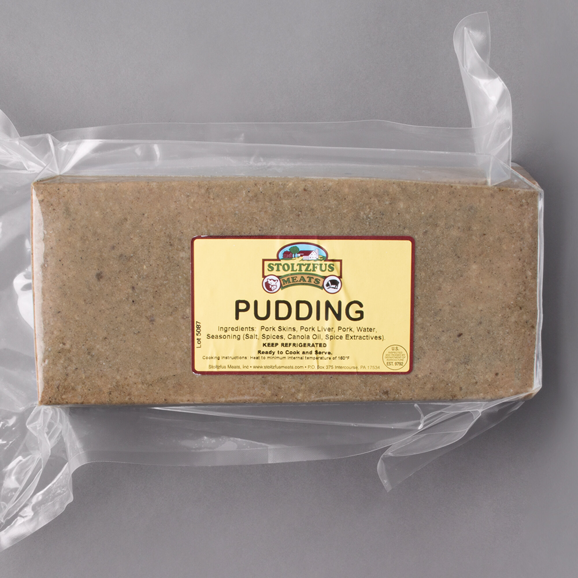 Stoltzfus Meats 6 lb. Kettle Cooked Pan Pudding - 2/Case