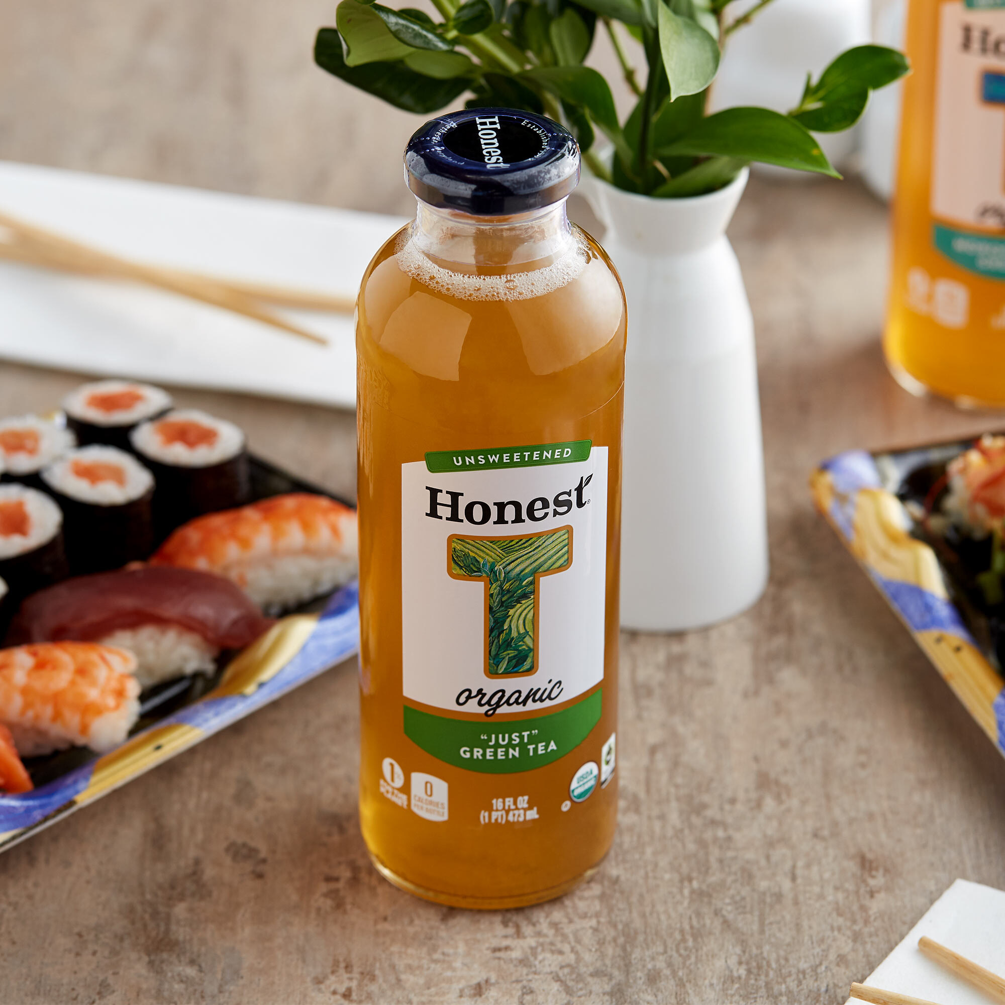 Honest Tea 16 oz. Organic Unsweetened "Just" Green Iced Tea 12/Case