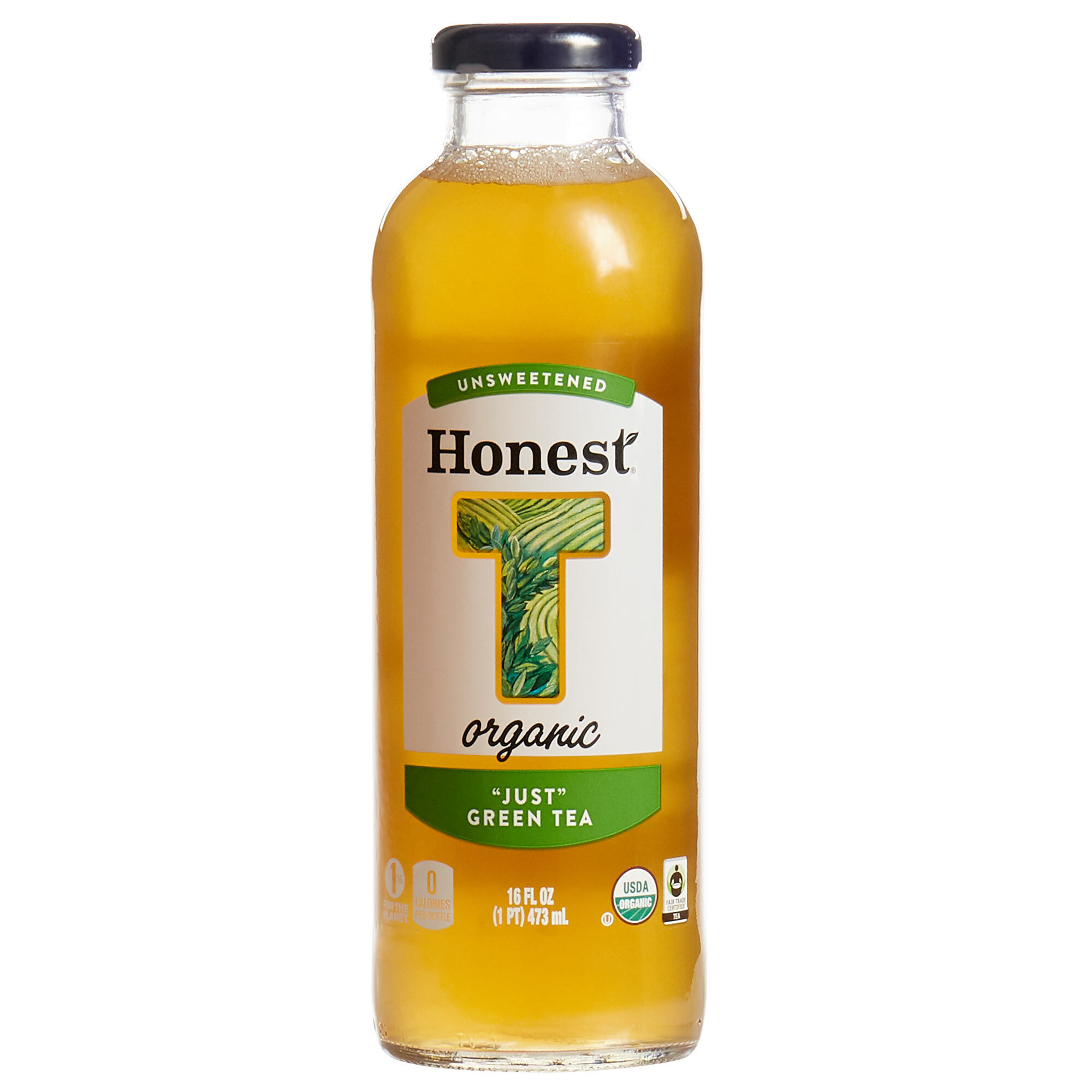 Honest Tea 16 oz. Organic Unsweetened "Just" Green Iced Tea 12/Case