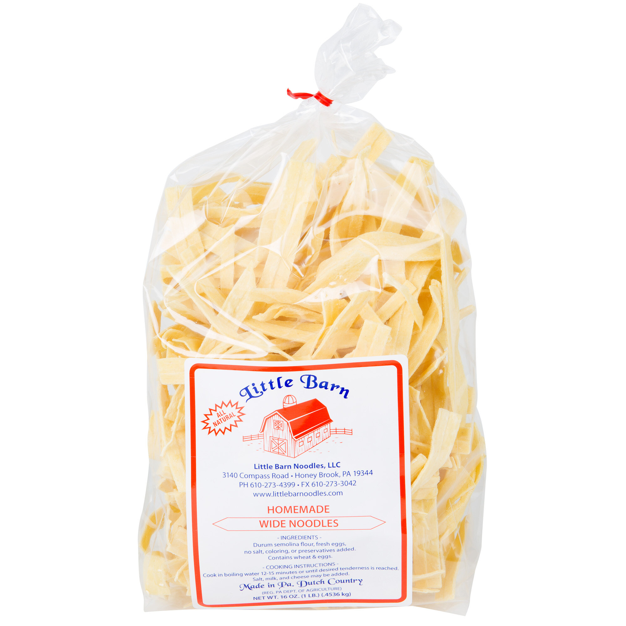 Little Barn Noodles 1 lb. Homemade Wide Egg Noodles 12/Case