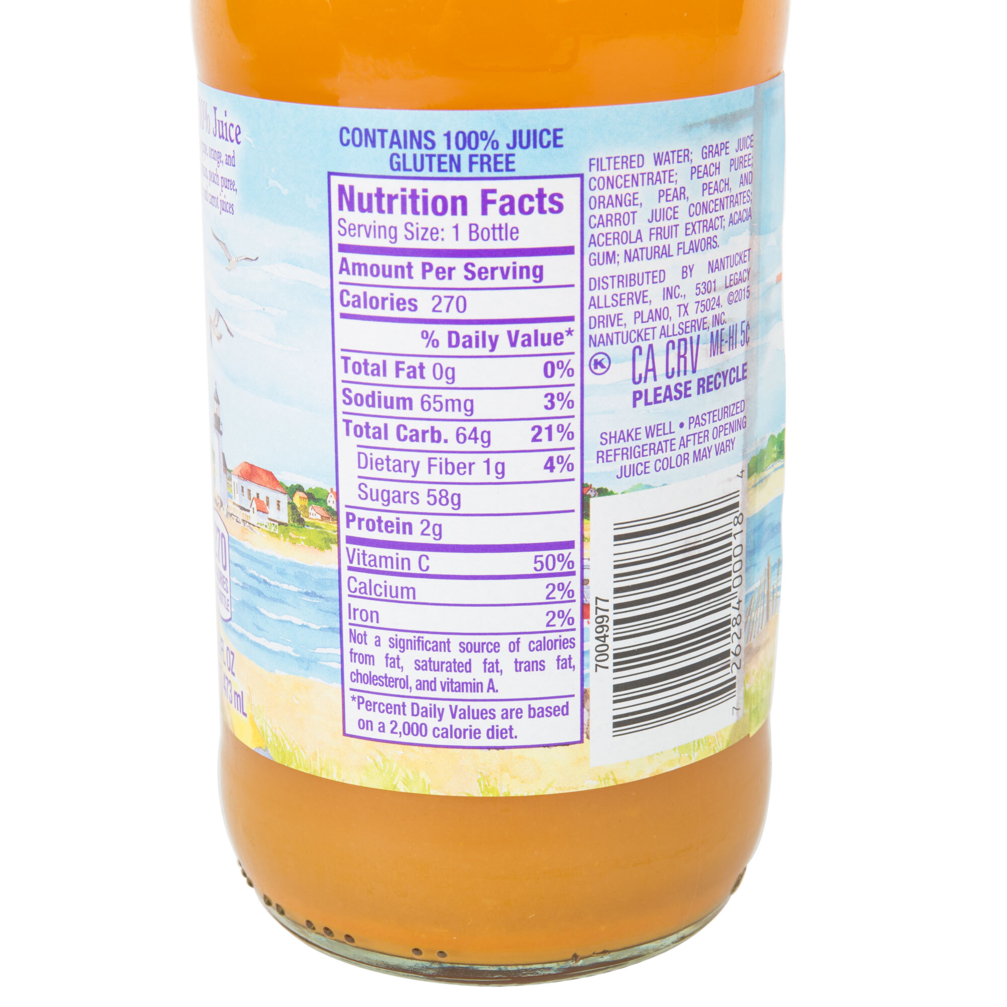 Nantucket Nectars 16 fl. oz. Peach Orange Juice 12/Case