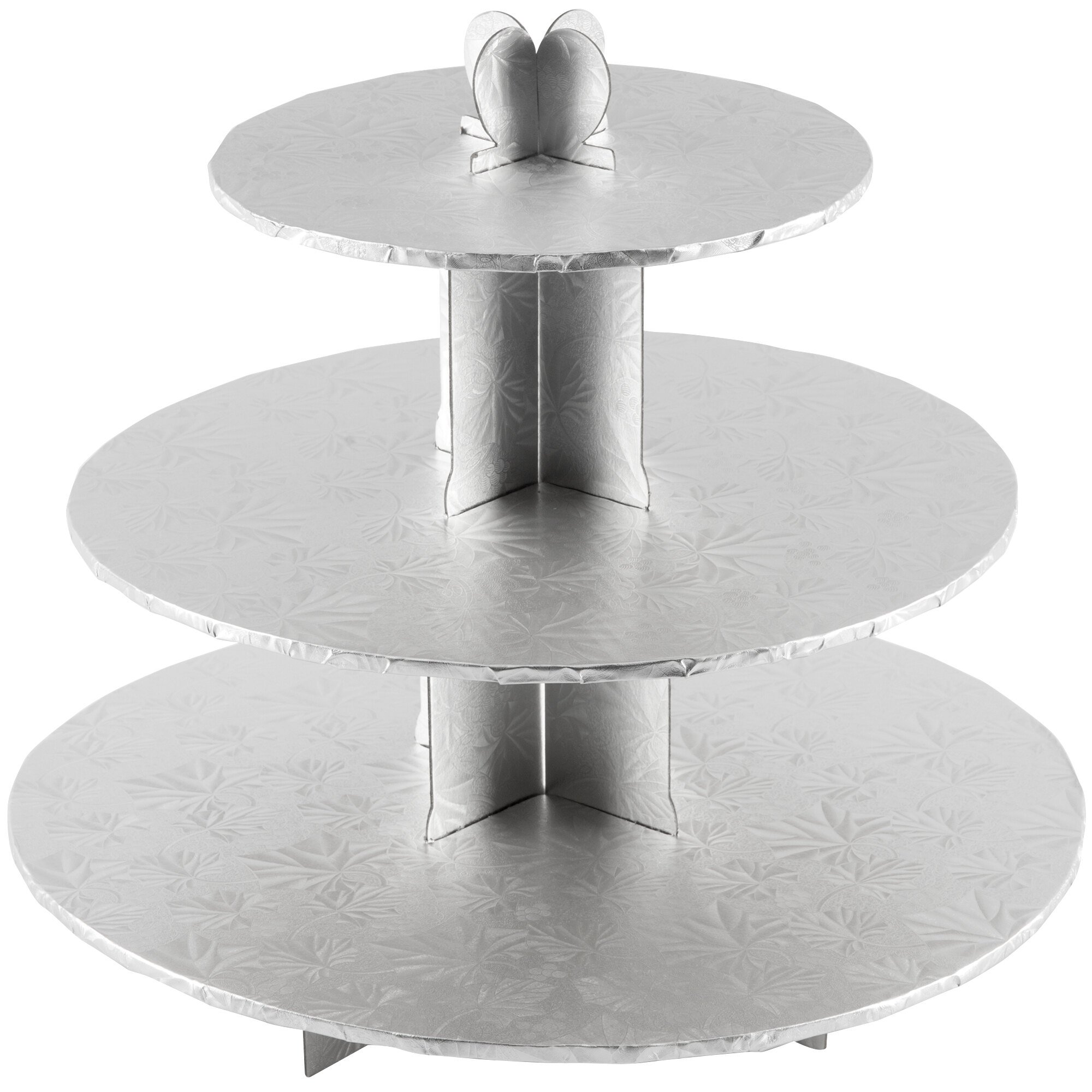 Enjay CSSILVER 3Tier Disposable Silver Cupcake Treat Stand 6/Case