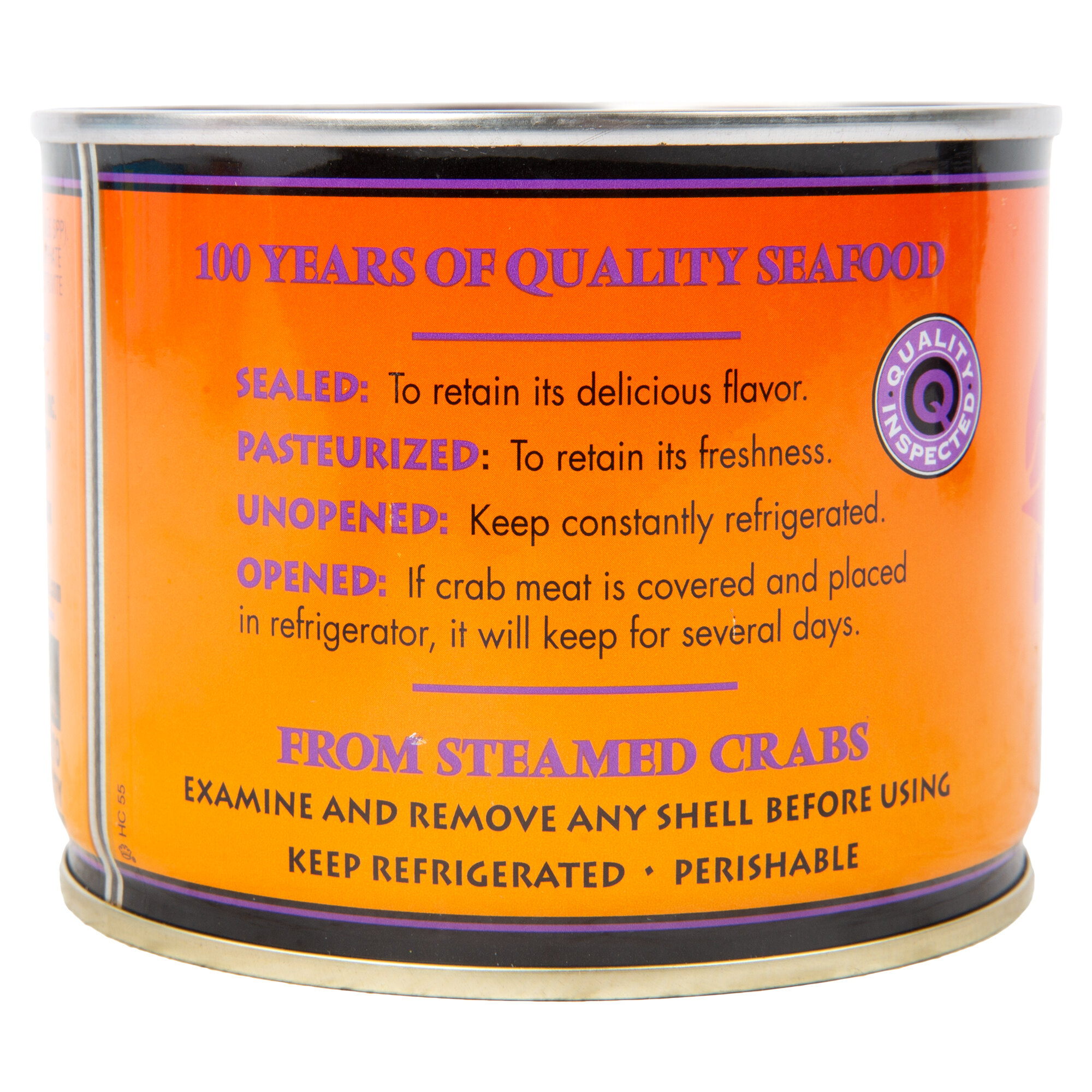 Handy 1 lb. Can of Fresh Wild Caught Pasteurized Backfin Crab Meat 6/Case