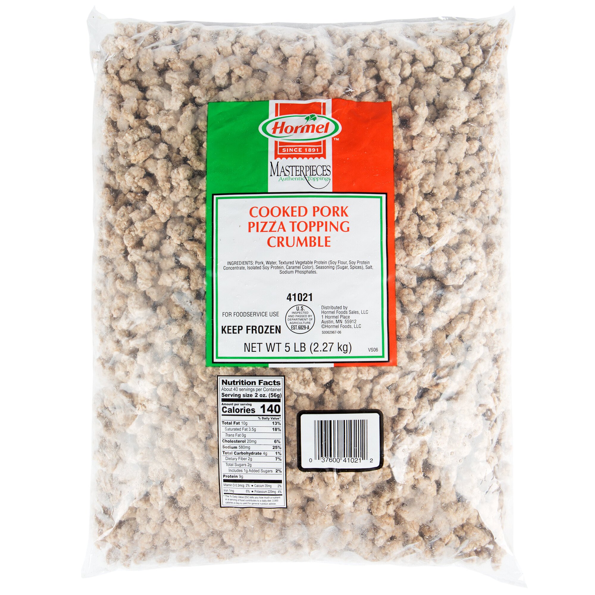 Hormel Pizza Pork Sausage Crumbles 5 lb. Packs (2/Case)