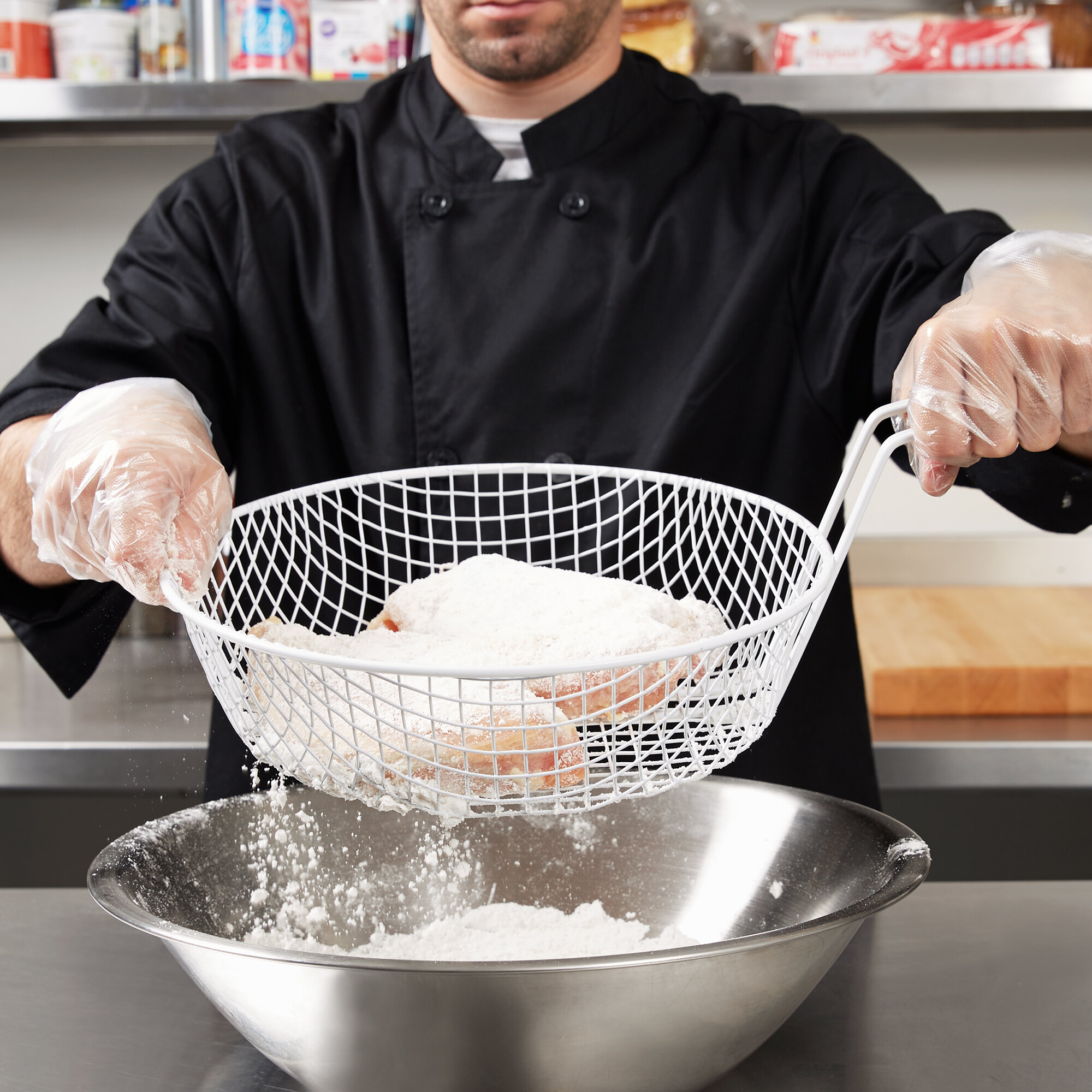 12" Coated Coarse Mesh Breading Basket