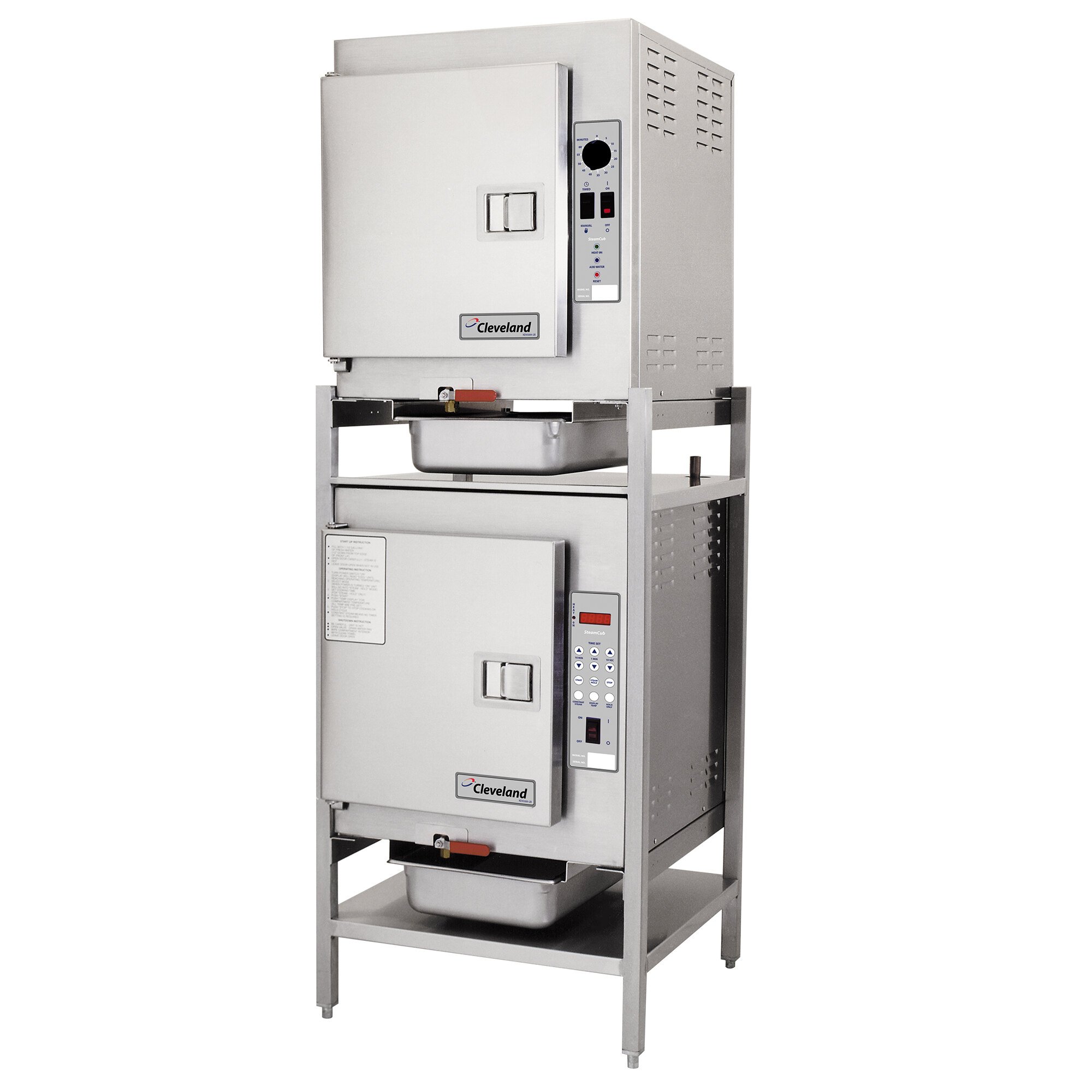 Cleveland (2)1SCEMCS SteamCub Double Deck 10 Pan Electric Countertop