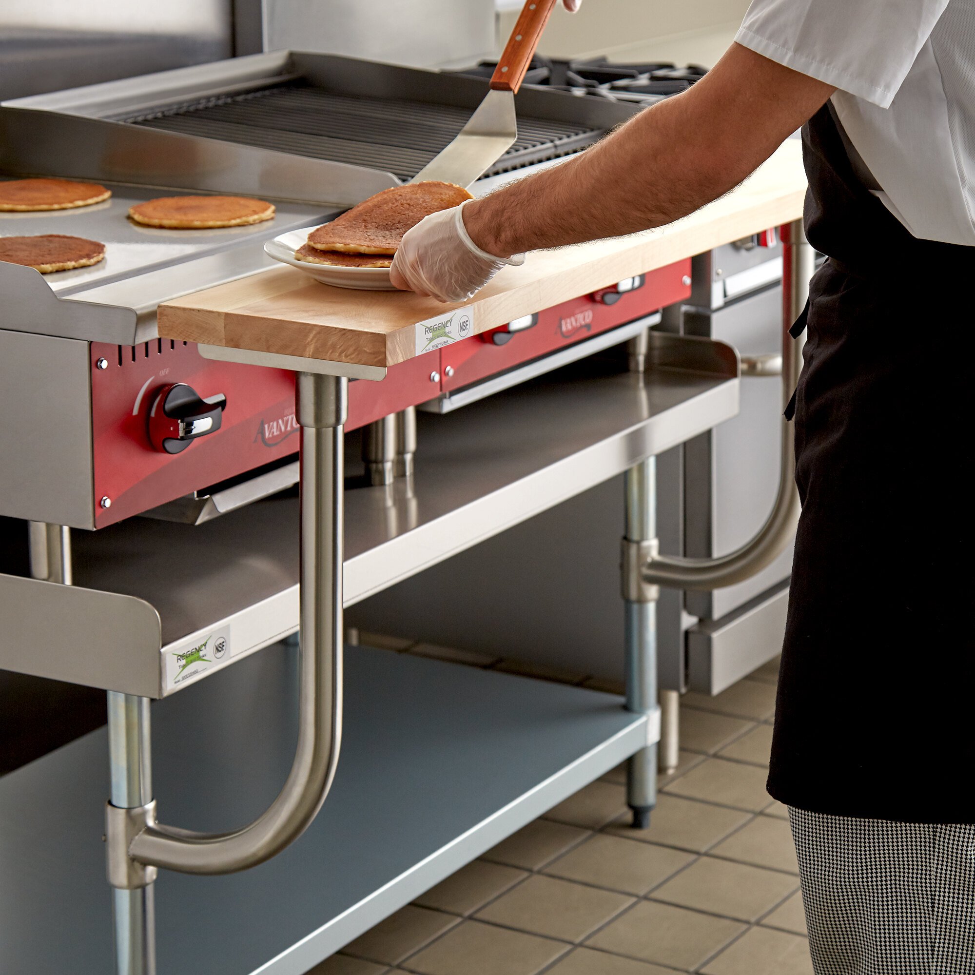 Regency 10" x 48" Wooden Adjustable Cutting Board for 48" Long Equipment Stands