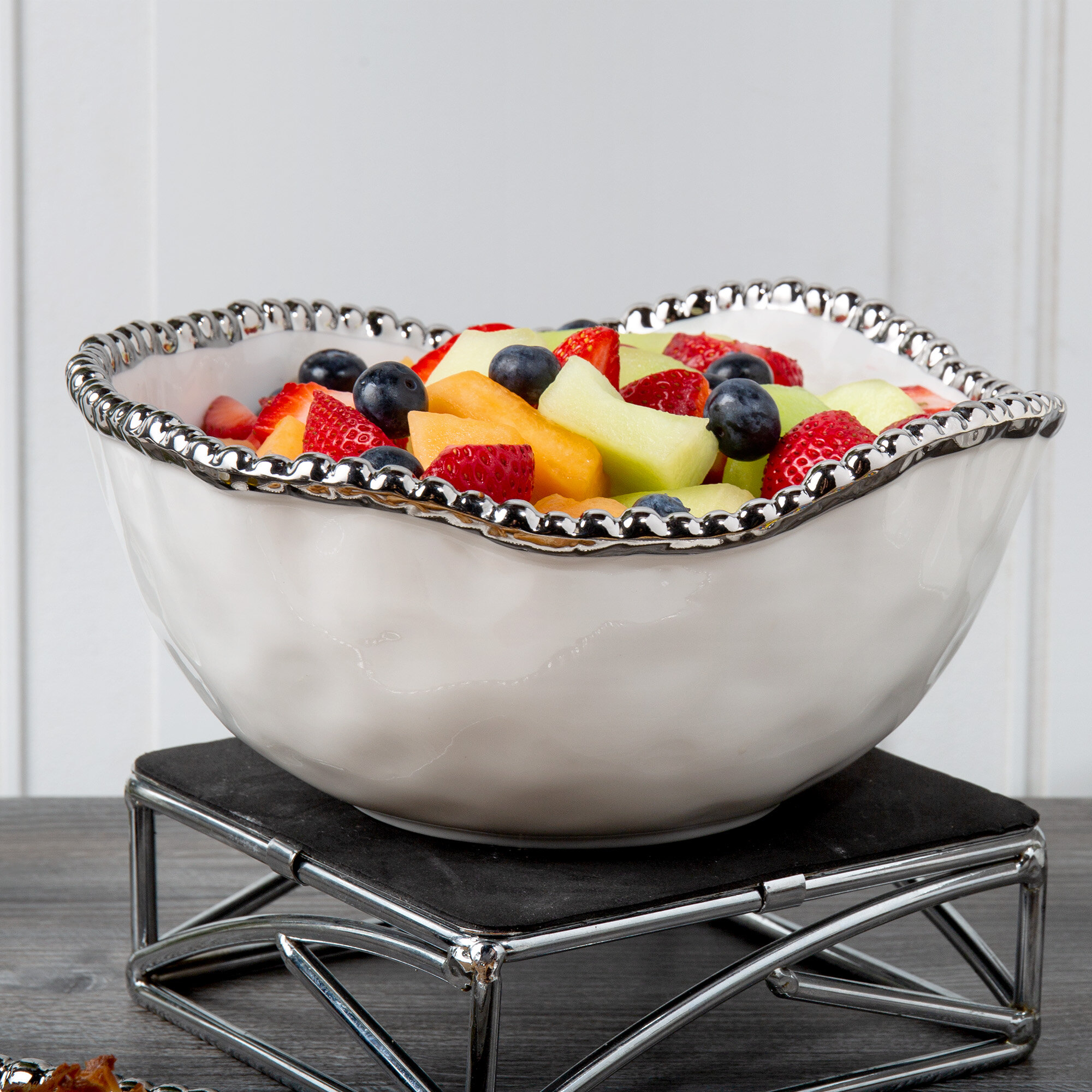 Pampa Bay CER1719W Salerno 1.5 Qt. White TitaniumPlated Porcelain