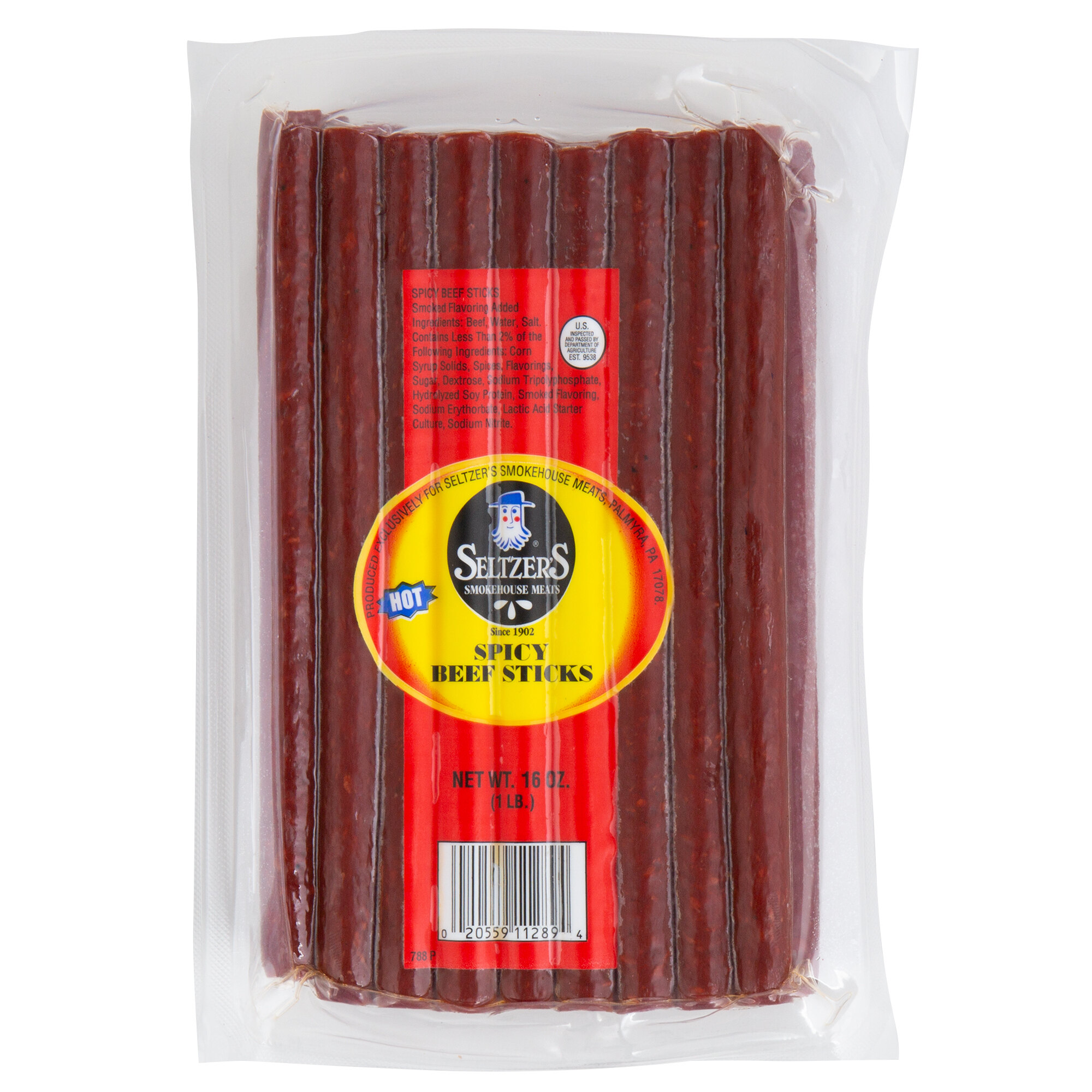 Seltzer's Lebanon Bologna 16 oz. Spicy Beef Snack Sticks 10/Case