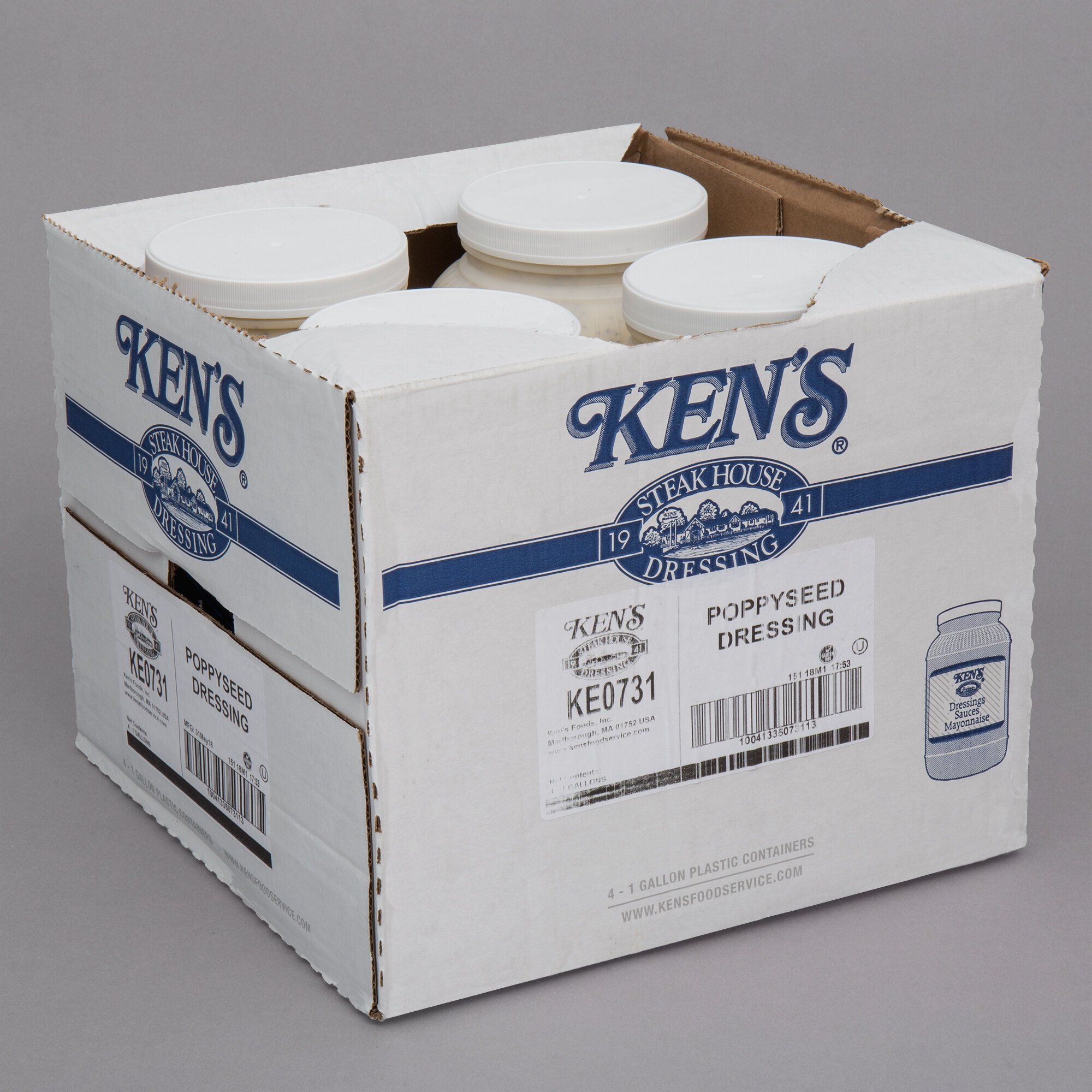 Ken's Foods 1 Gallon Poppyseed Dressing 4/Case
