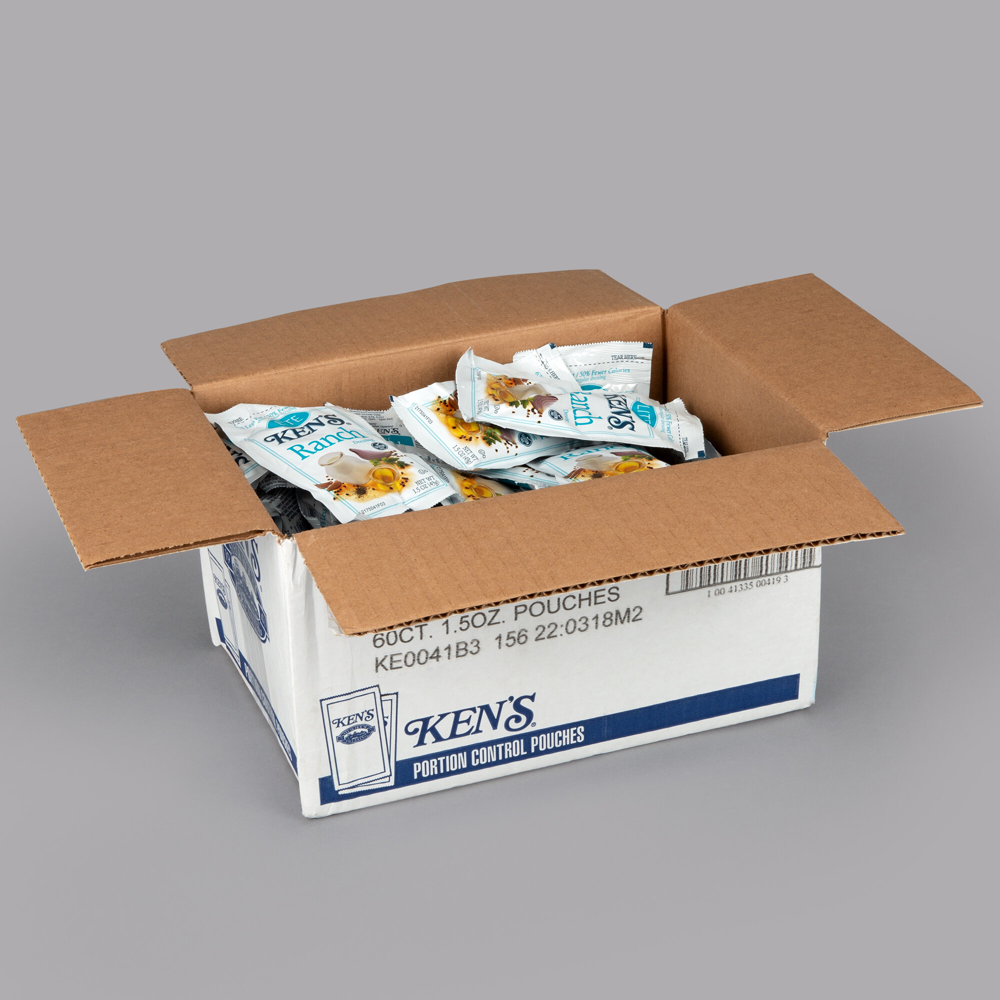 Ken's Foods 1.5 oz. Lite Ranch Dressing Packet 60/Case
