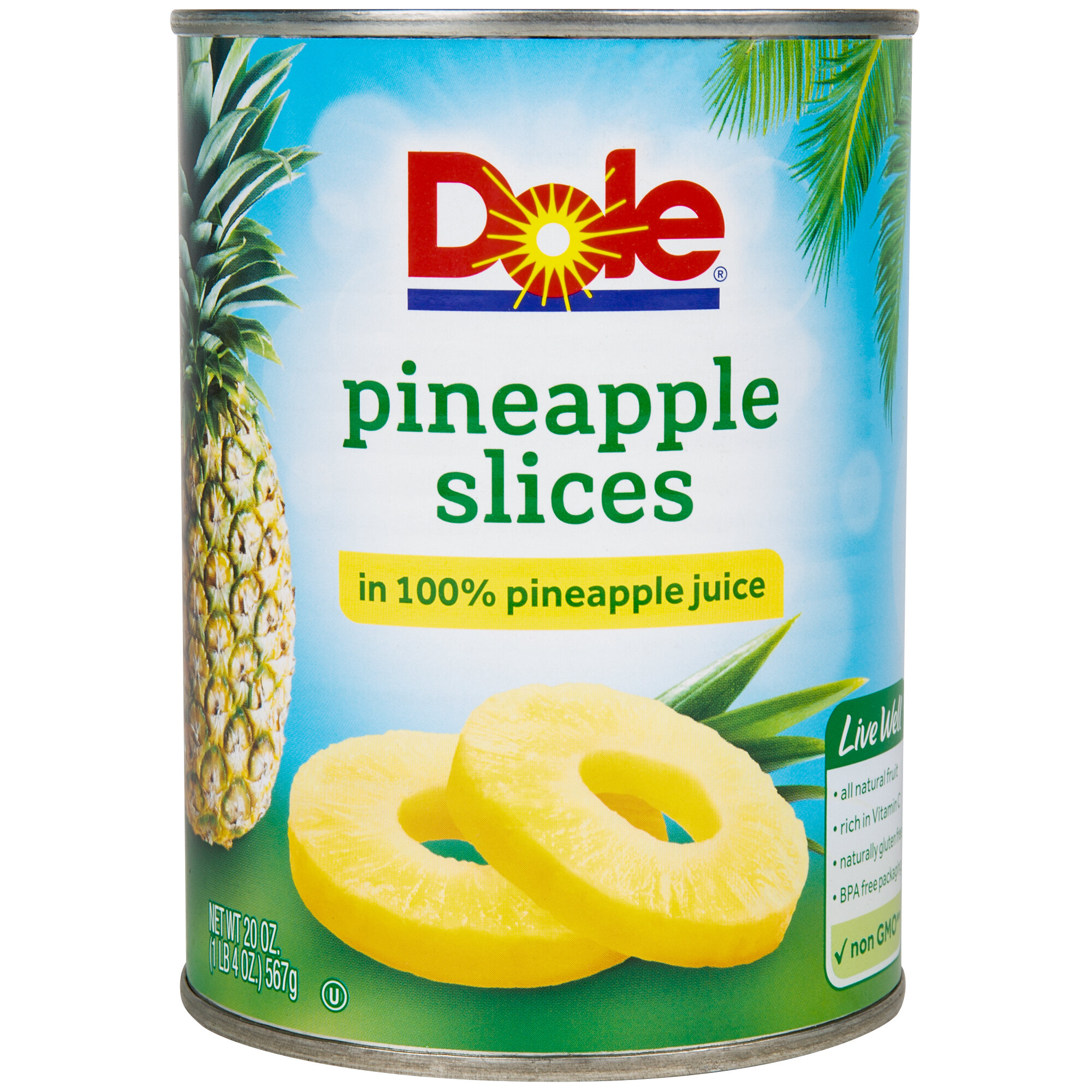 Dole 20 oz. Pineapple Slices in 100 Pineapple Juice