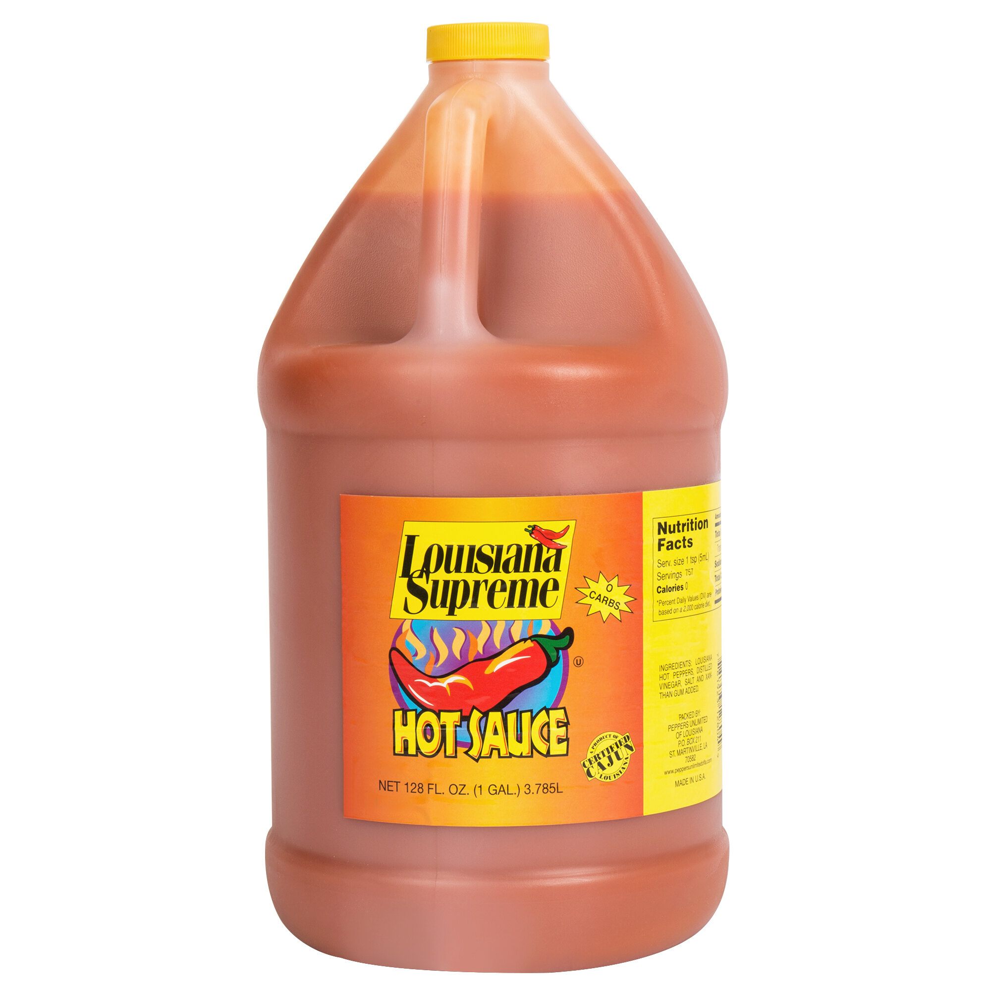 Louisiana Supreme 1 Gallon Hot Sauce 4/Case