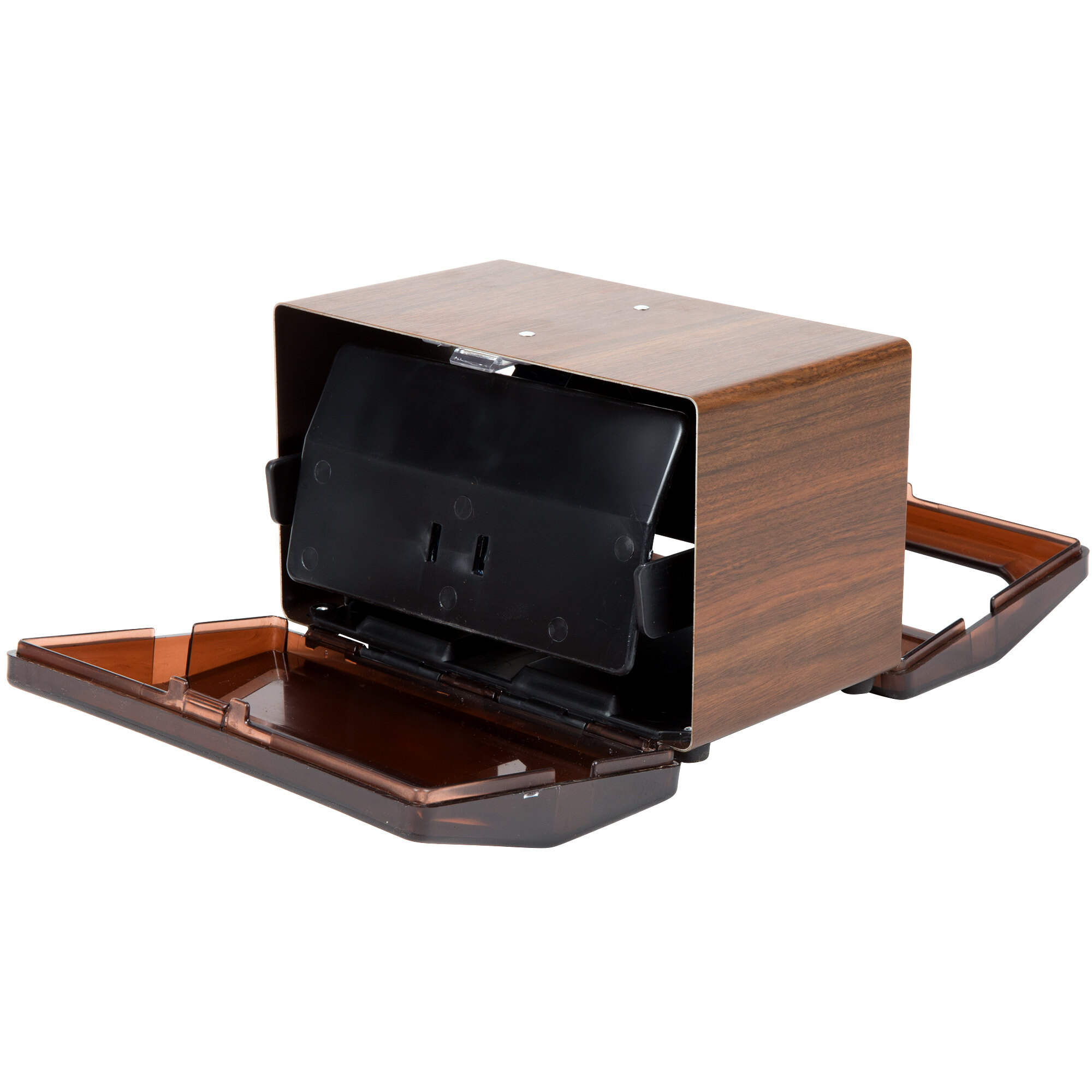 Vollrath 551512 Walnut Two Sided Tabletop Minifold Napkin Dispenser