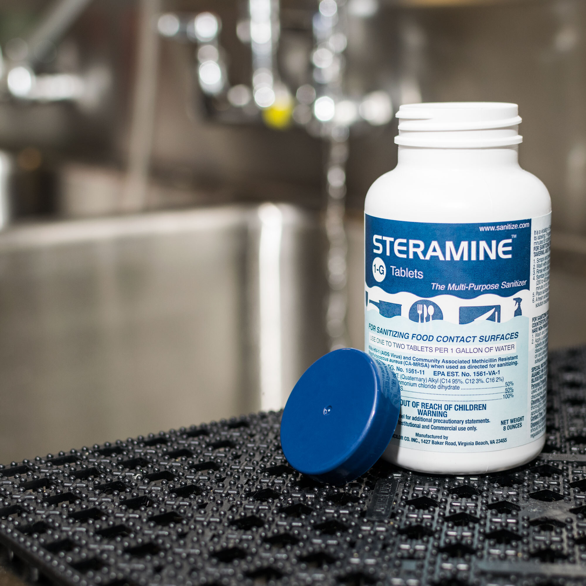 Steramine 1G Sanitizer Tablets (Sanitabs) 150 Count Bottle 6/Case