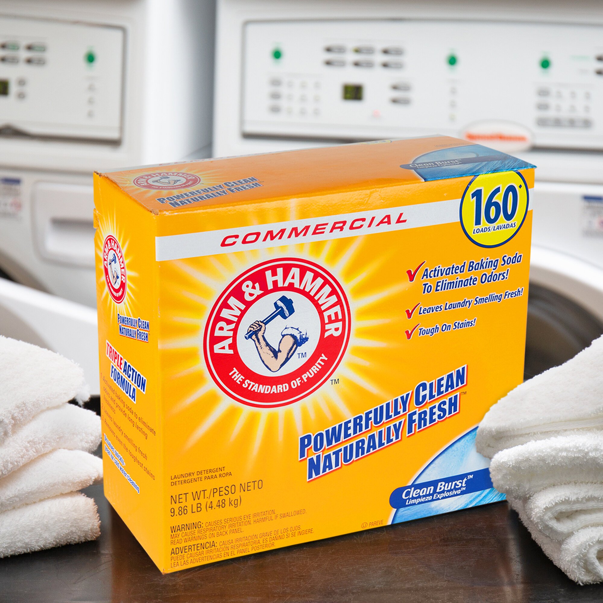 Arm & Hammer 9.86 lb. Clean Burst HE Powder Laundry Detergent 3/Case