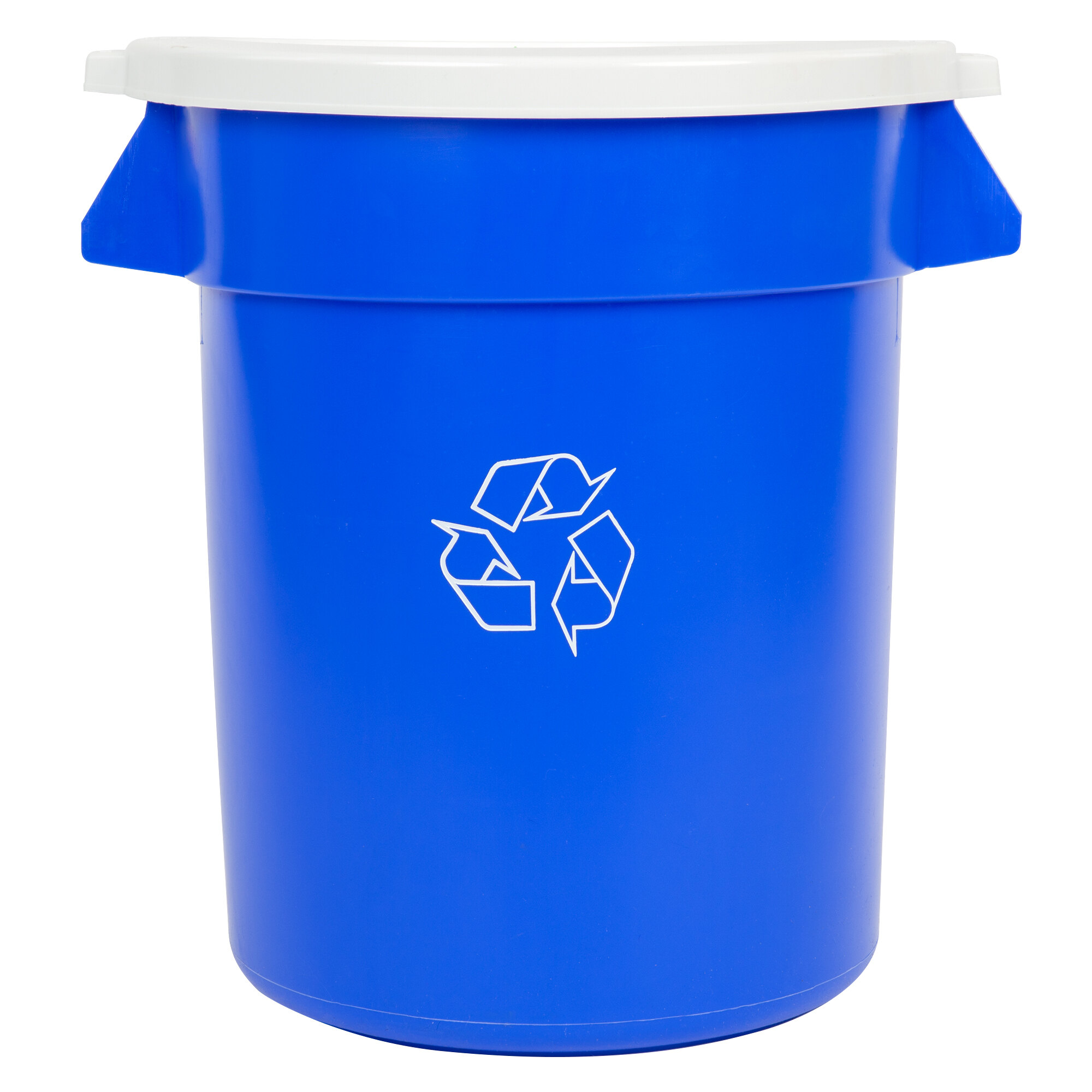 Continental Huskee 20 Gallon Blue Round Recycling Trash Can and Lid Kit