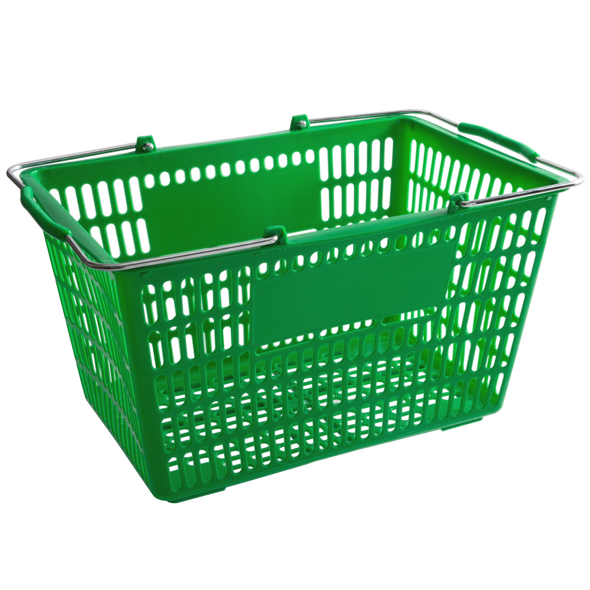 Regency Green 18 3/4" X 11 1/2" Plastic Grocery Market Shopping Basket