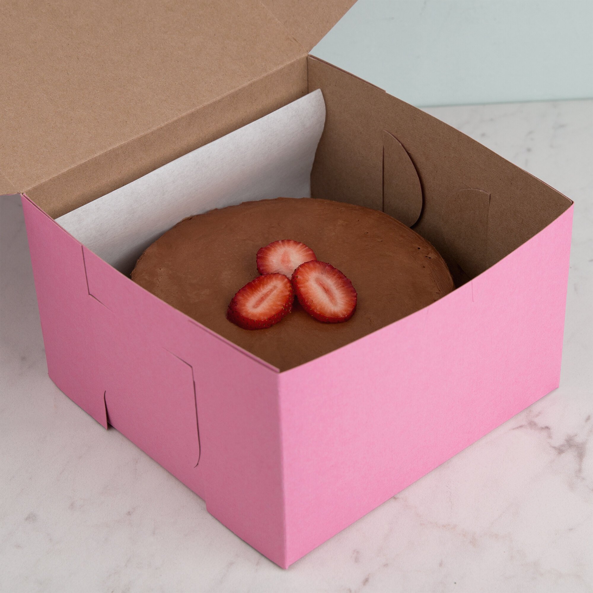 8" x 8" x 5" Pink Cake / Bakery Box 10/Pack