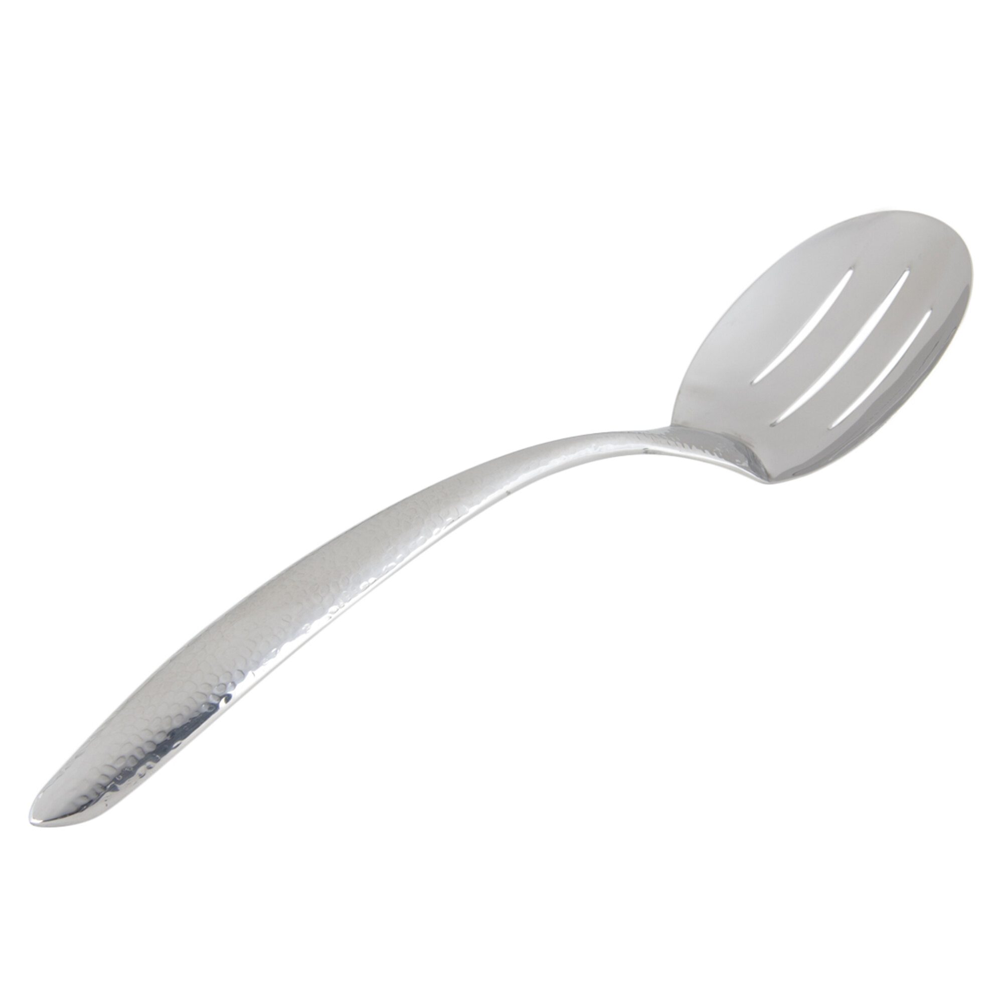 Bon Chef 9458HF 13 1/2" Stainless Steel Hammered Slotted Serving Spoon